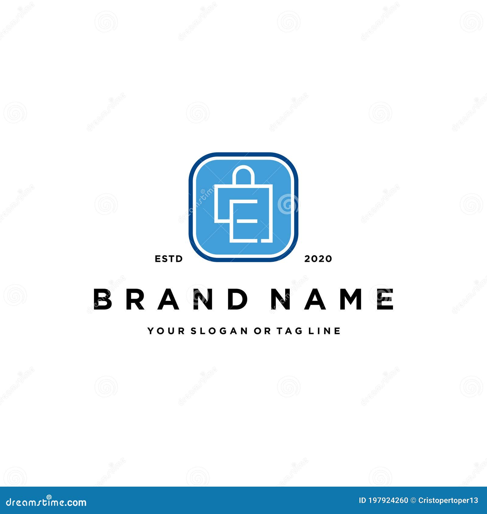 Letter E Shopping Bag Logo Design Vector Stock Vector - Illustration of ...