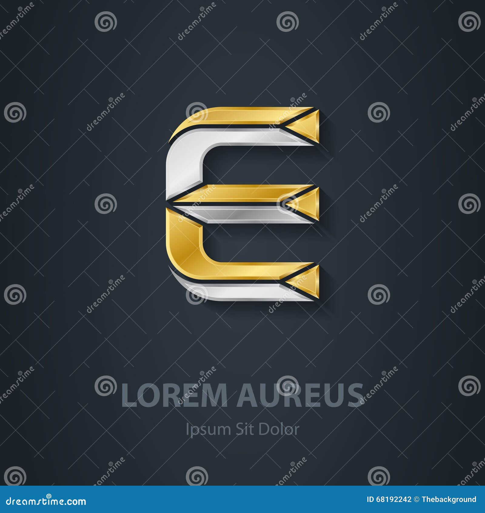 3d letter e logo