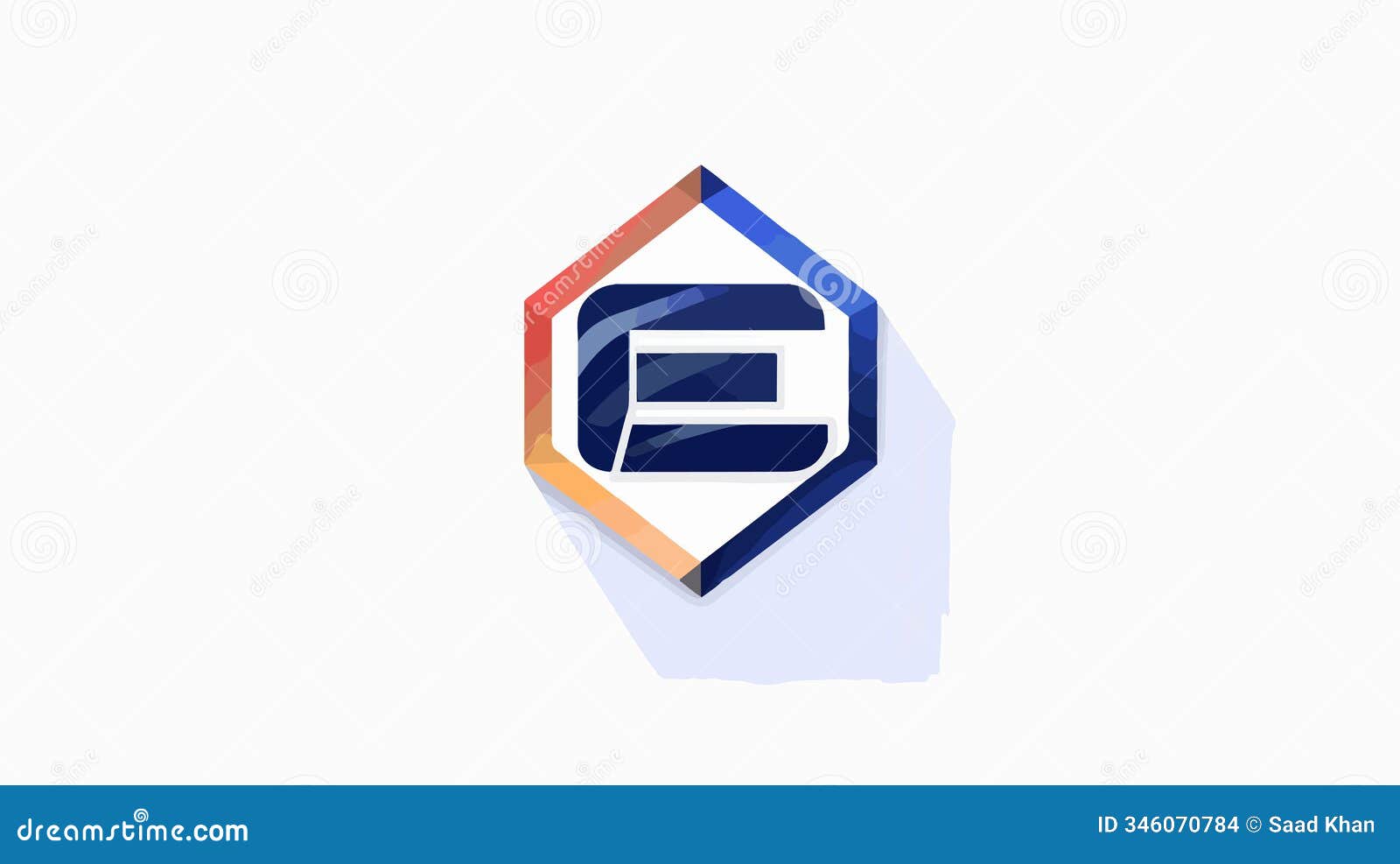 letter e  logo  in hexagonal 