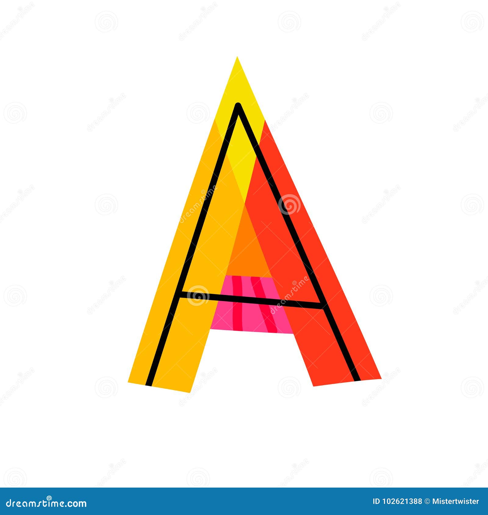 Letter a from English Alphabet. Colorful Logo Template in Modern Stock ...
