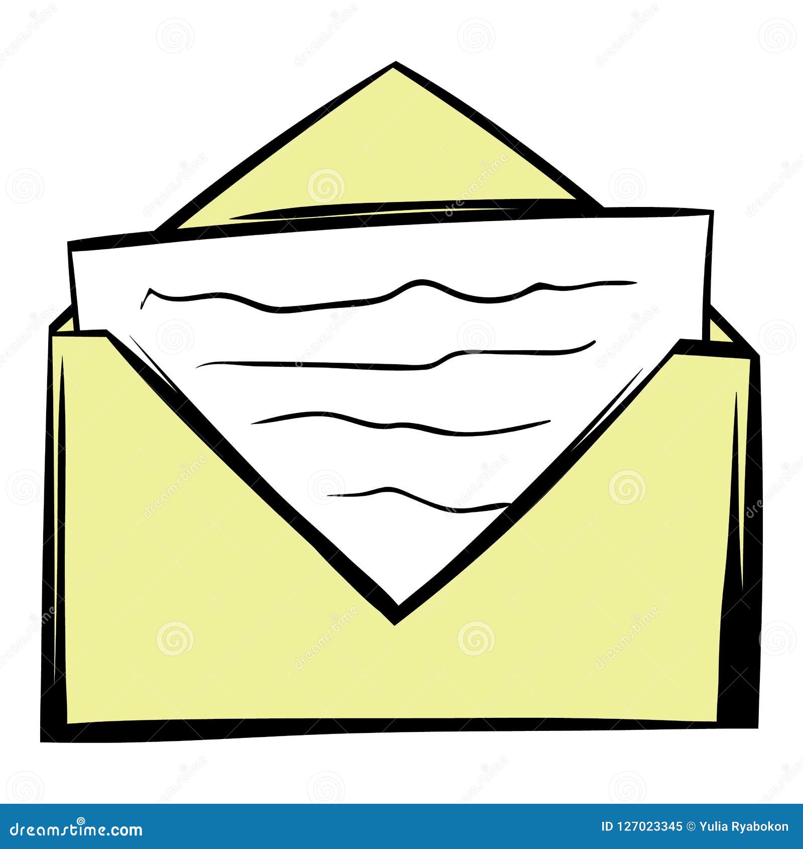 Letter in Envelope Icon Cartoon Stock Illustration - Illustration
