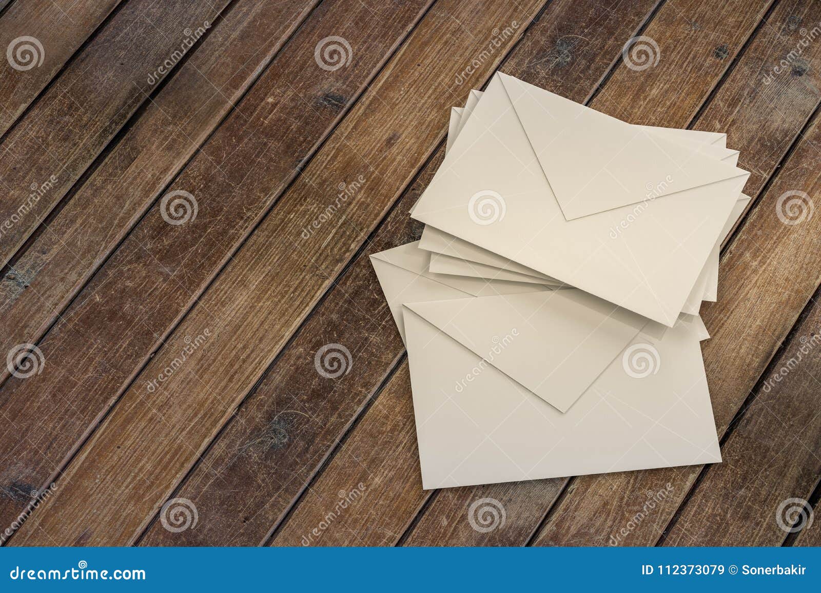 Letter Envelopes for Mail Postage on Wooden Table Stock Image Image