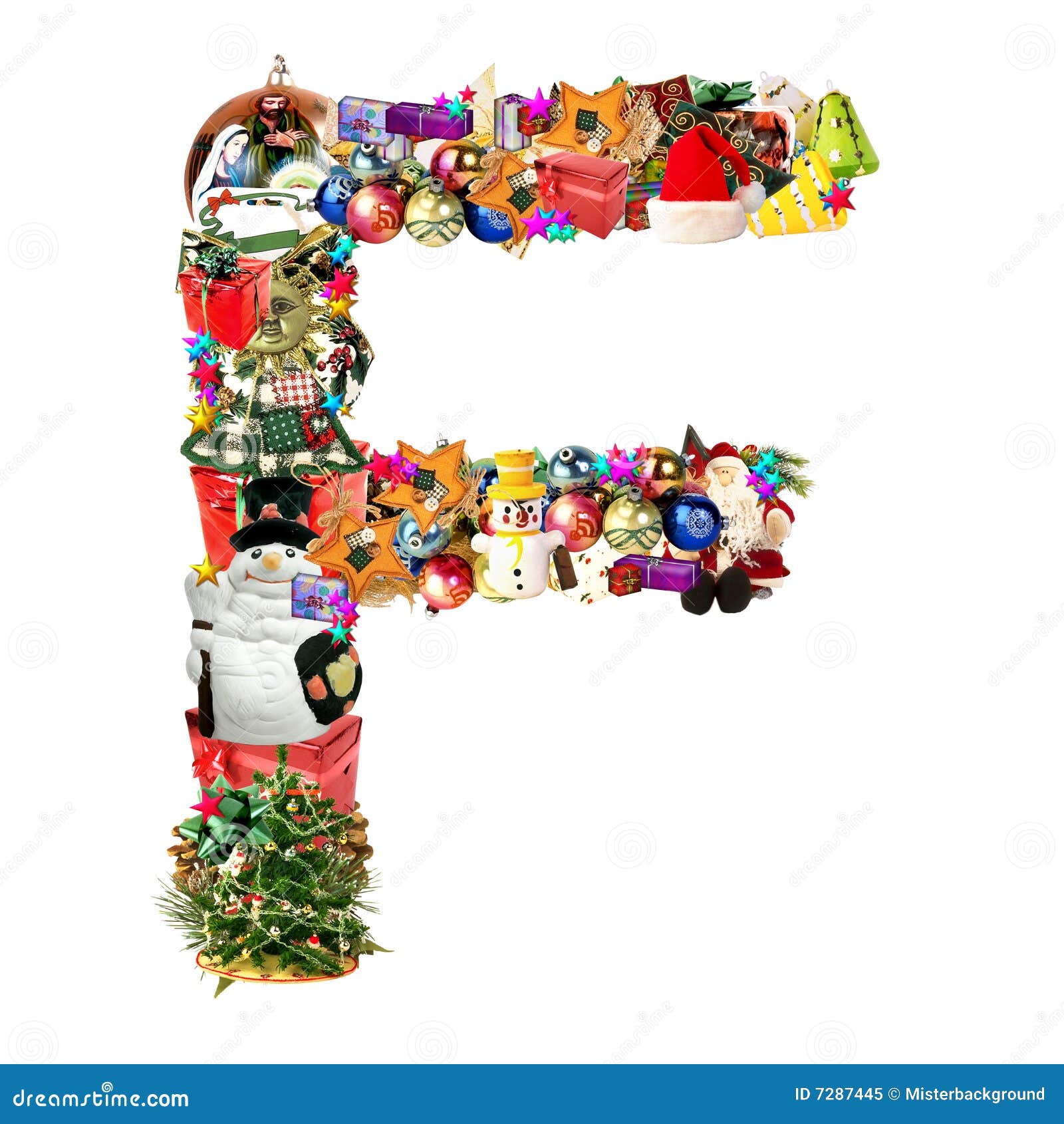 Letter F, for Christmas Decoration Stock Illustration - Illustration of ...