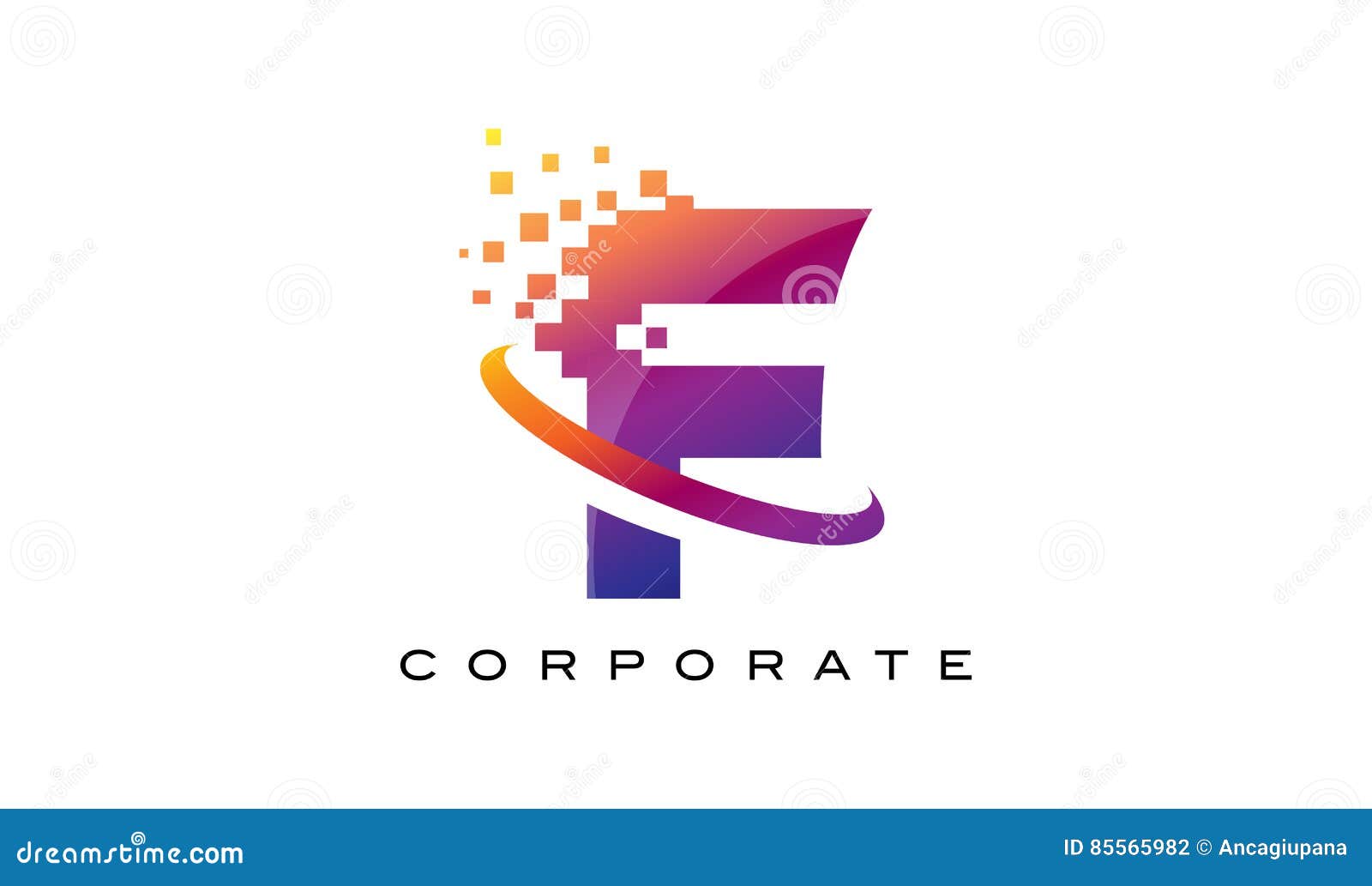Letter F Colourful Rainbow Logo Design. Stock Vector - Illustration of  idea, design: 85565982