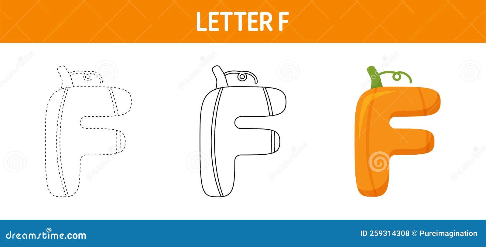 Letter F Pumpkin Tracing And Coloring Worksheet For Kids Stock Vector letter-f-pumpkin-tracing-and-coloring-worksheet-for-kids-stock-vector