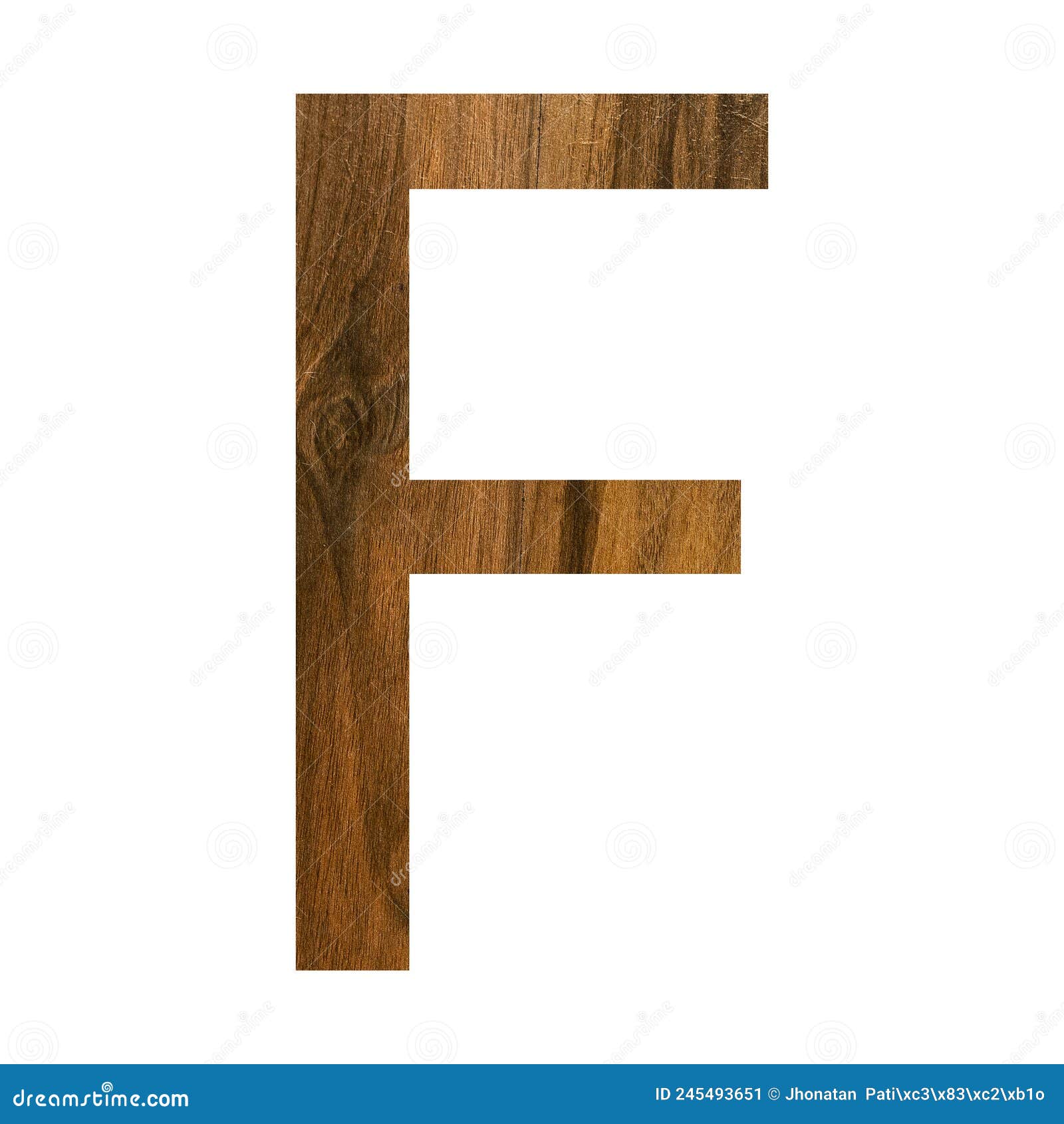 Letter F in Wood Texture - White Background Stock Image - Image of type ...