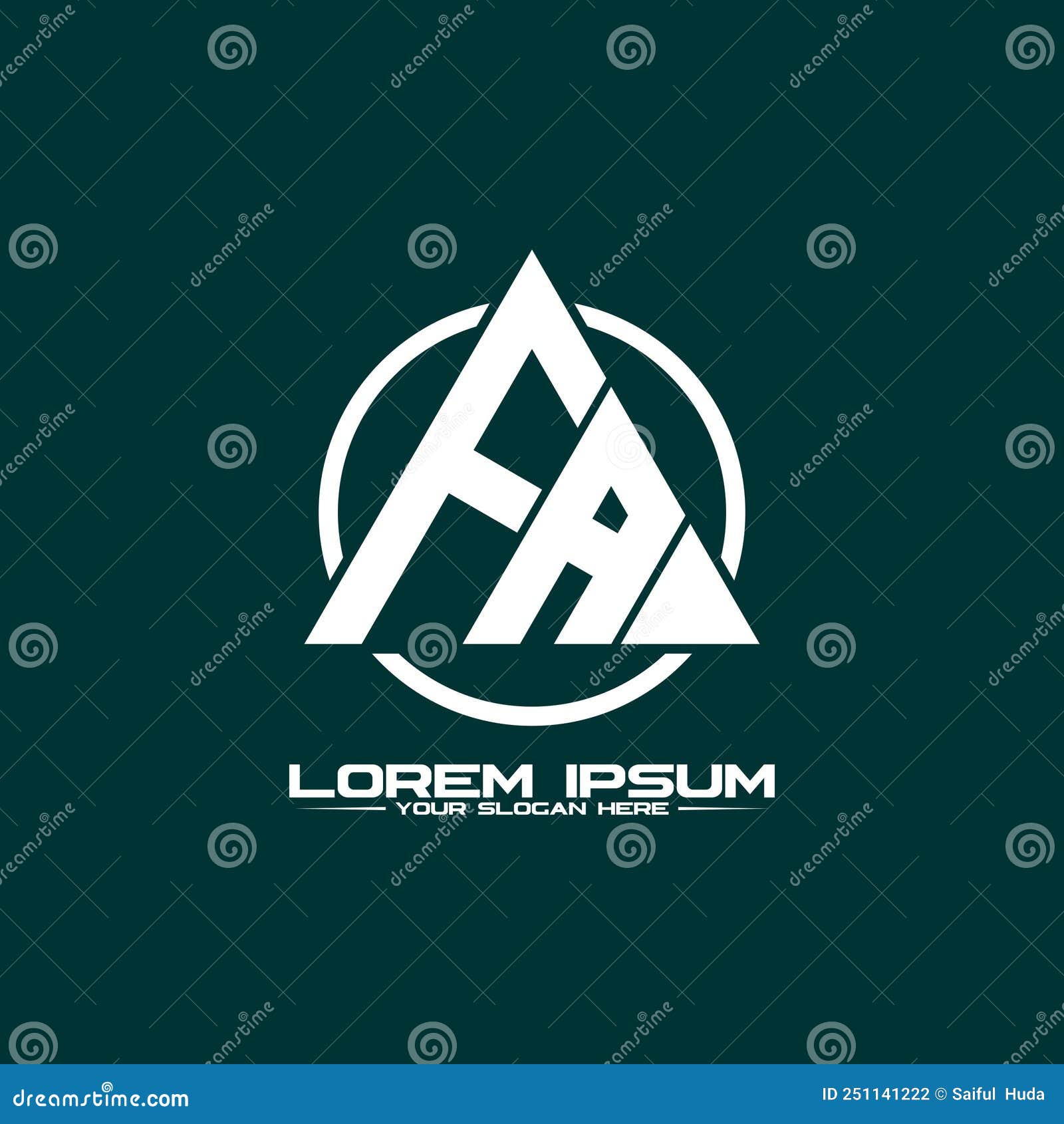 Letter Fa Simple Monogram Logo Icon Design Stock Vector Illustration