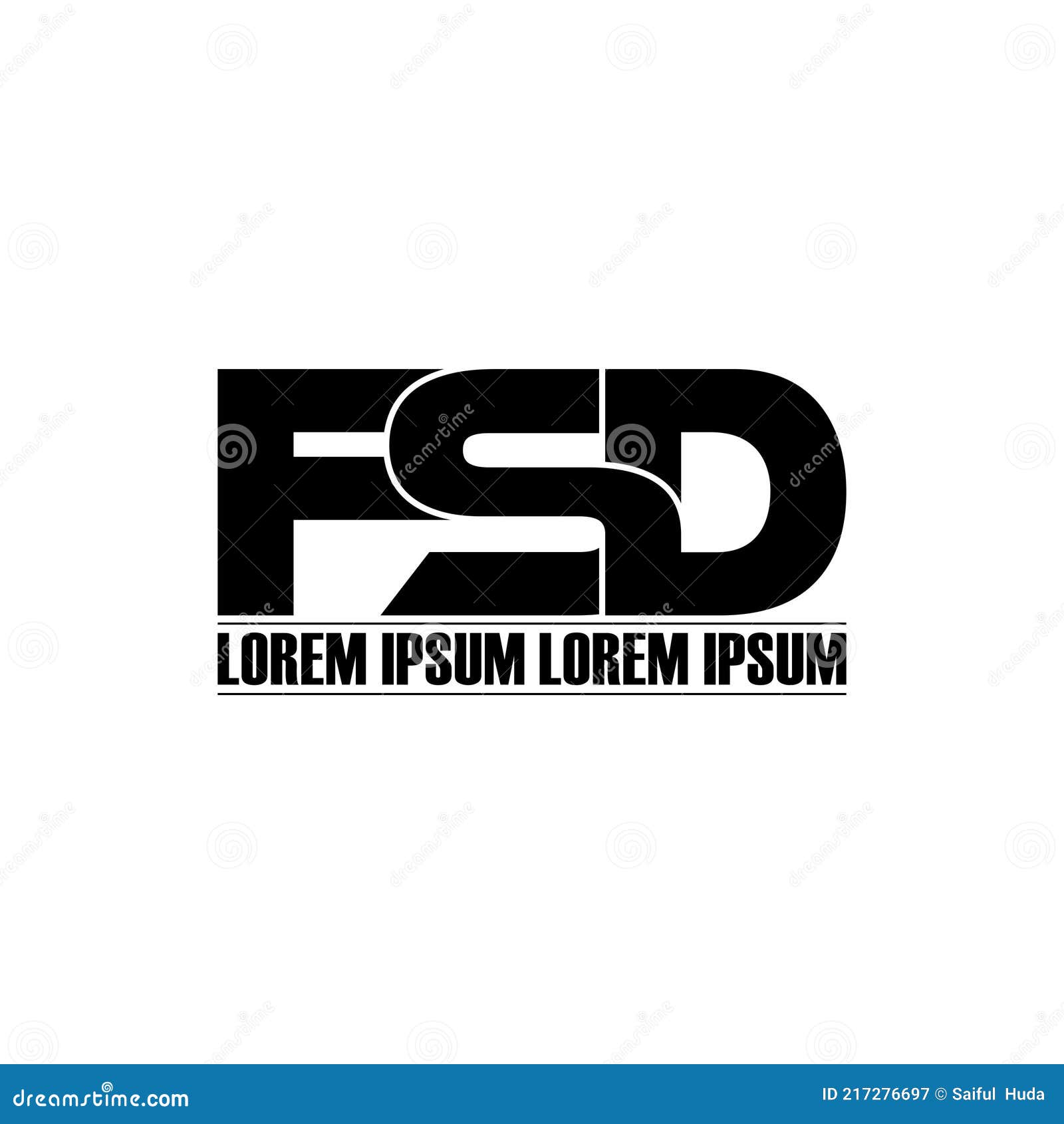 letter fsd simple monogram logo icon .