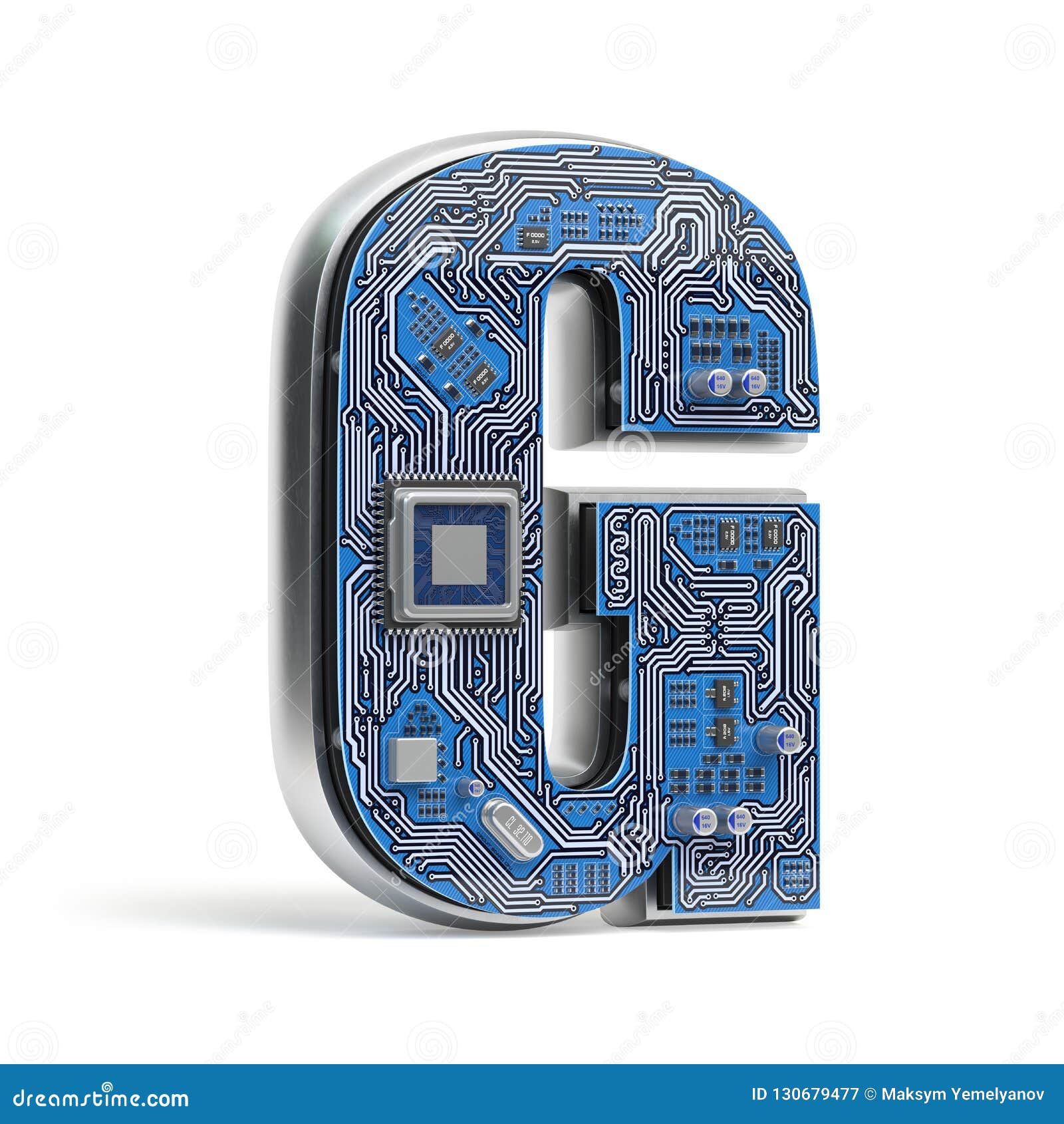 Letter G. Alphabet in Circuit Board Style Stock Illustration ...