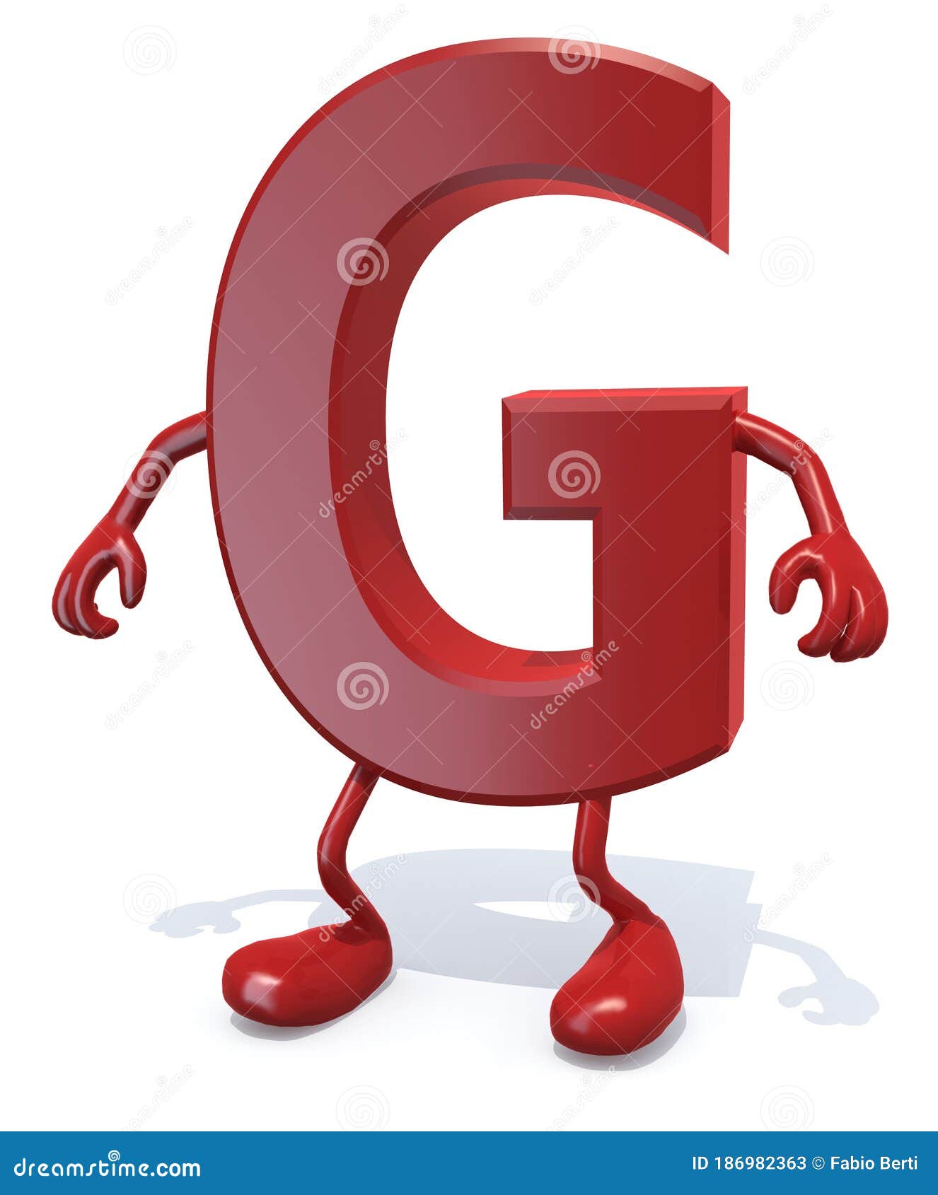 Letter G with Arms and Legs Posing Stock Illustration - Illustration of ...