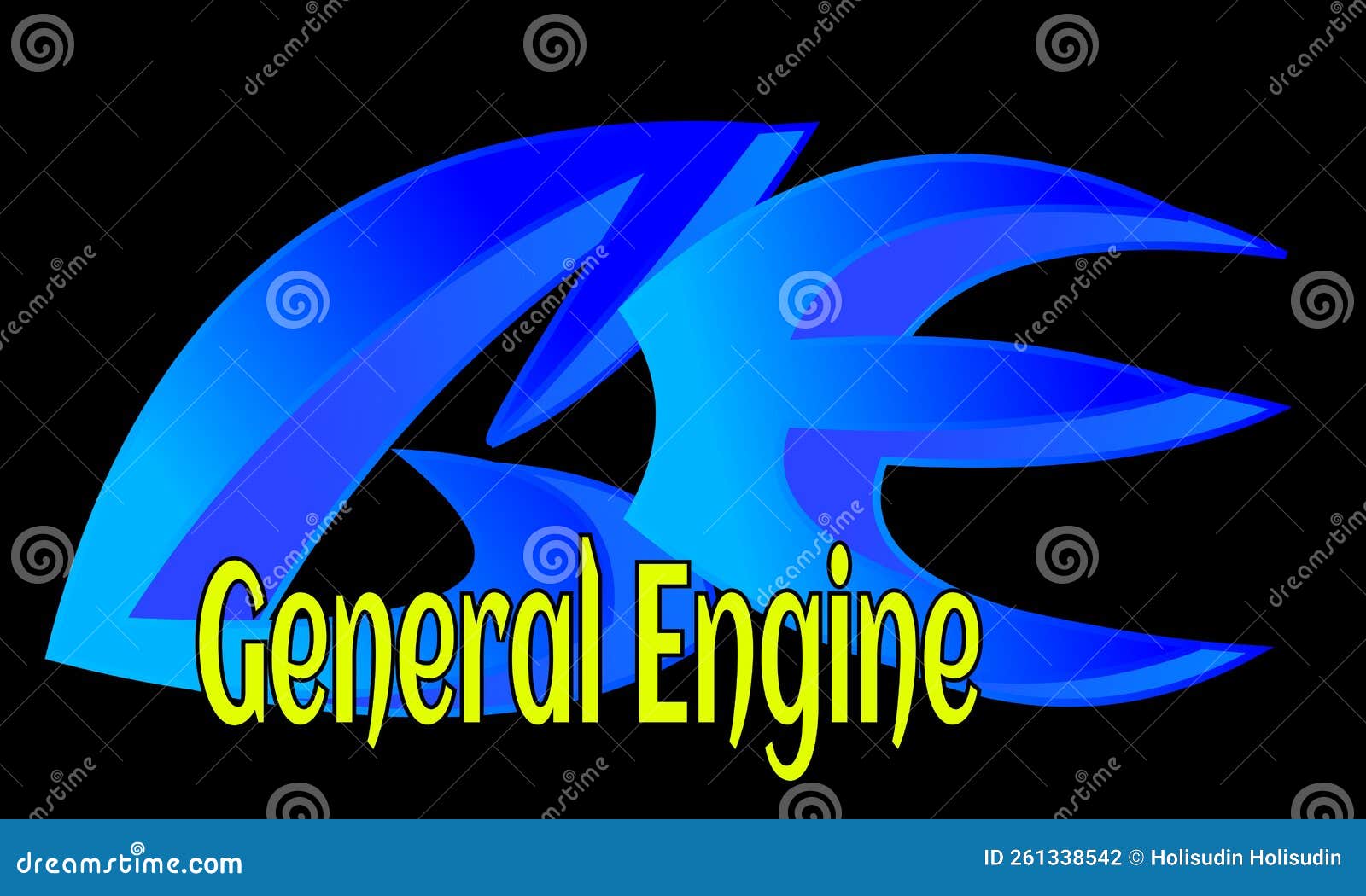 Letter G D Logo Design Dan E Inisial General Engine Blue Stock