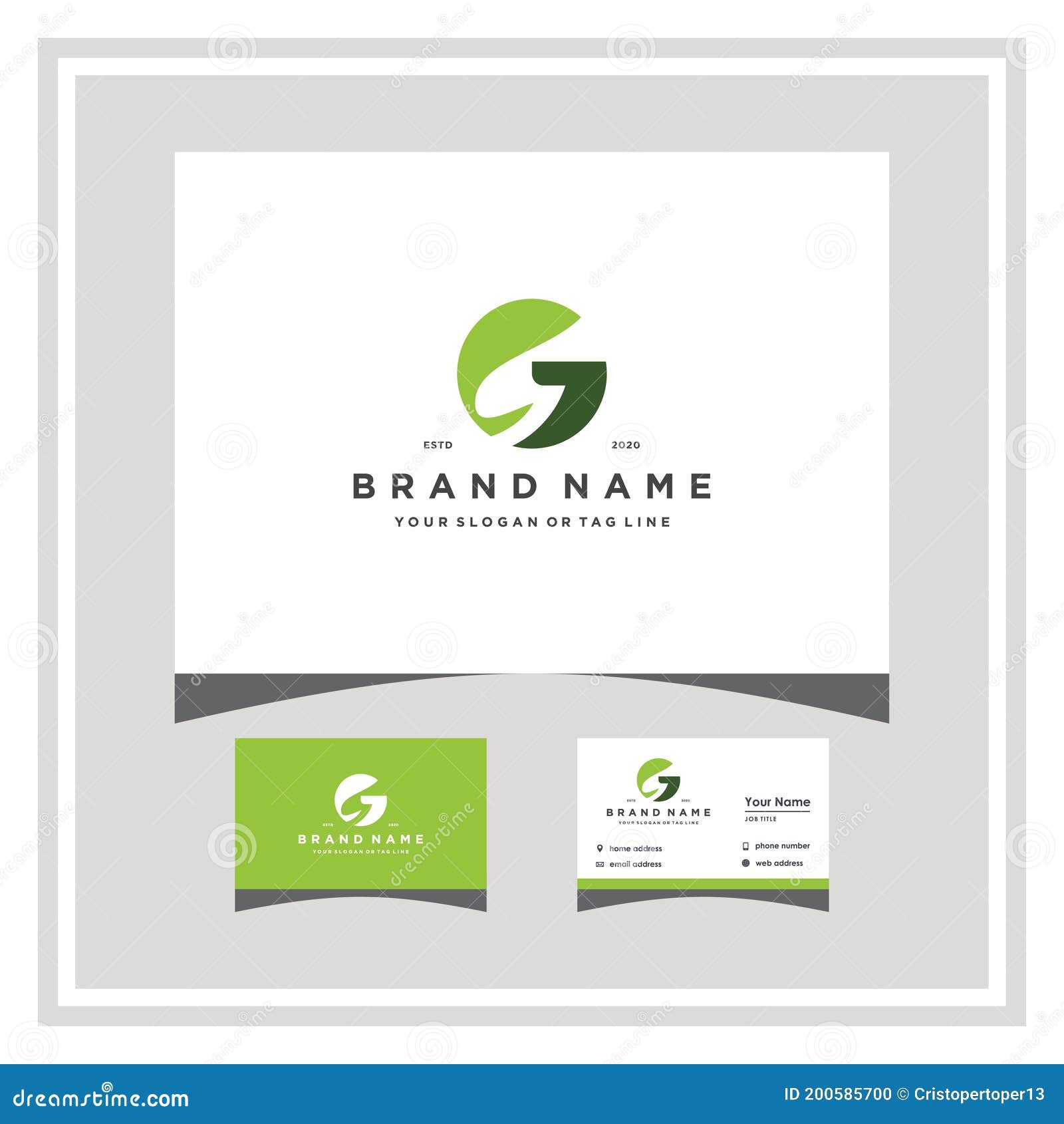 Letter G Leaf Logo Design With A Business Card Vector Stock Illustration Illustration Of Green Decoration