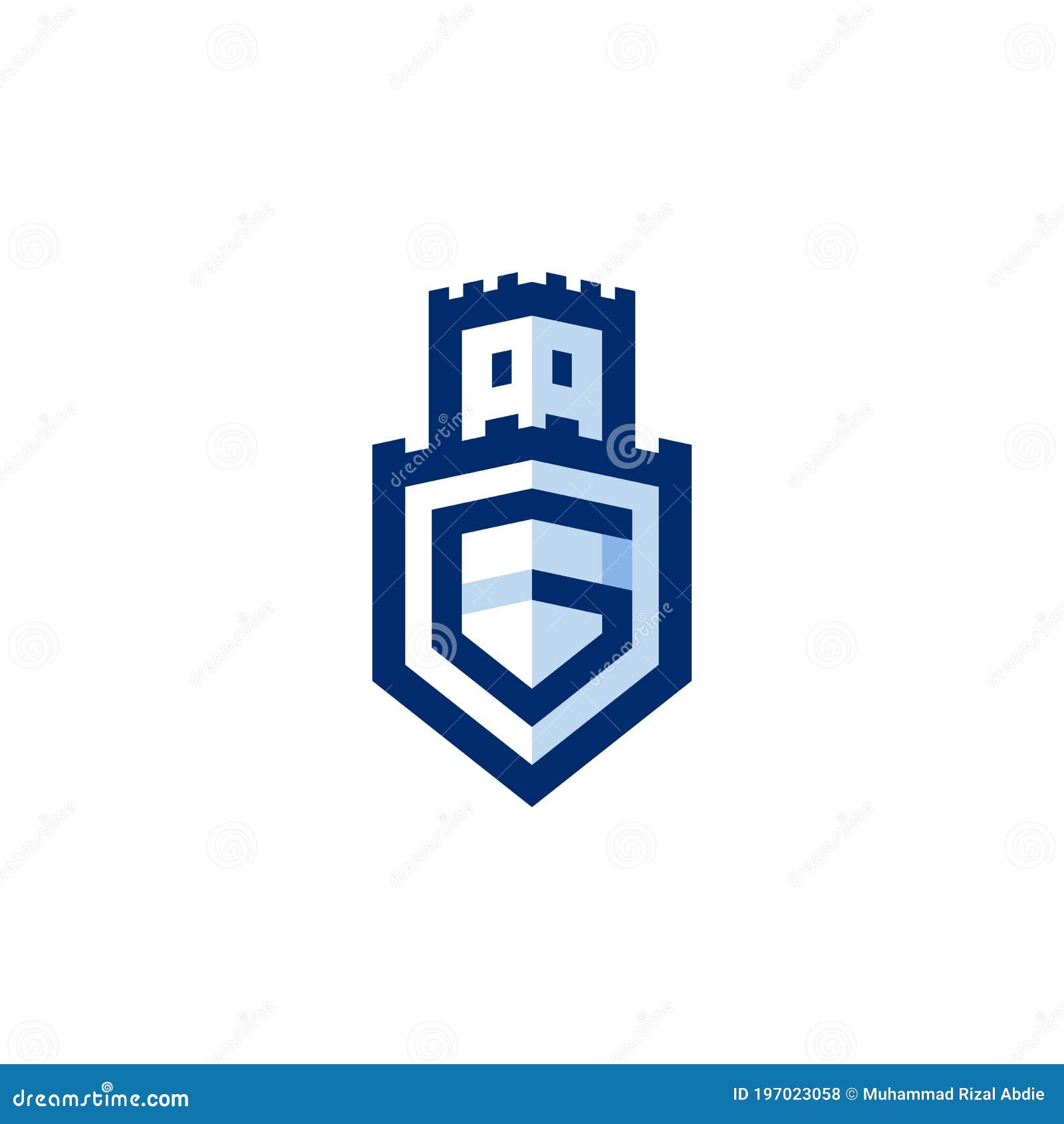 Letter a G on Shield Logo in Castle Shape Logo Gram Icon for Protection