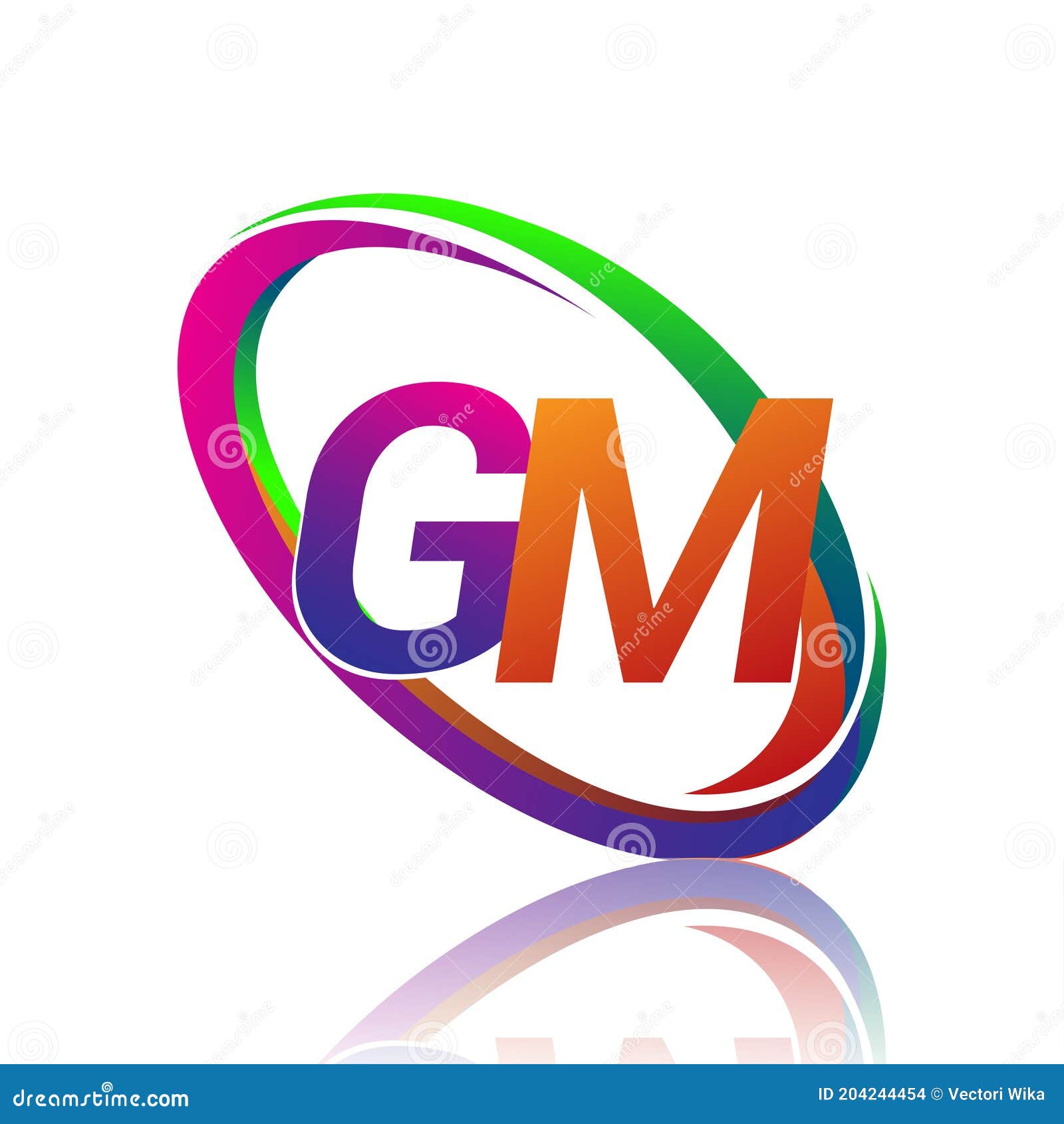 Gm g m letter design logo logotype concept Vector Image