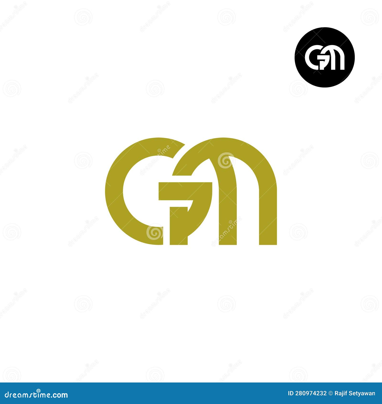 vector monogram gm logo design