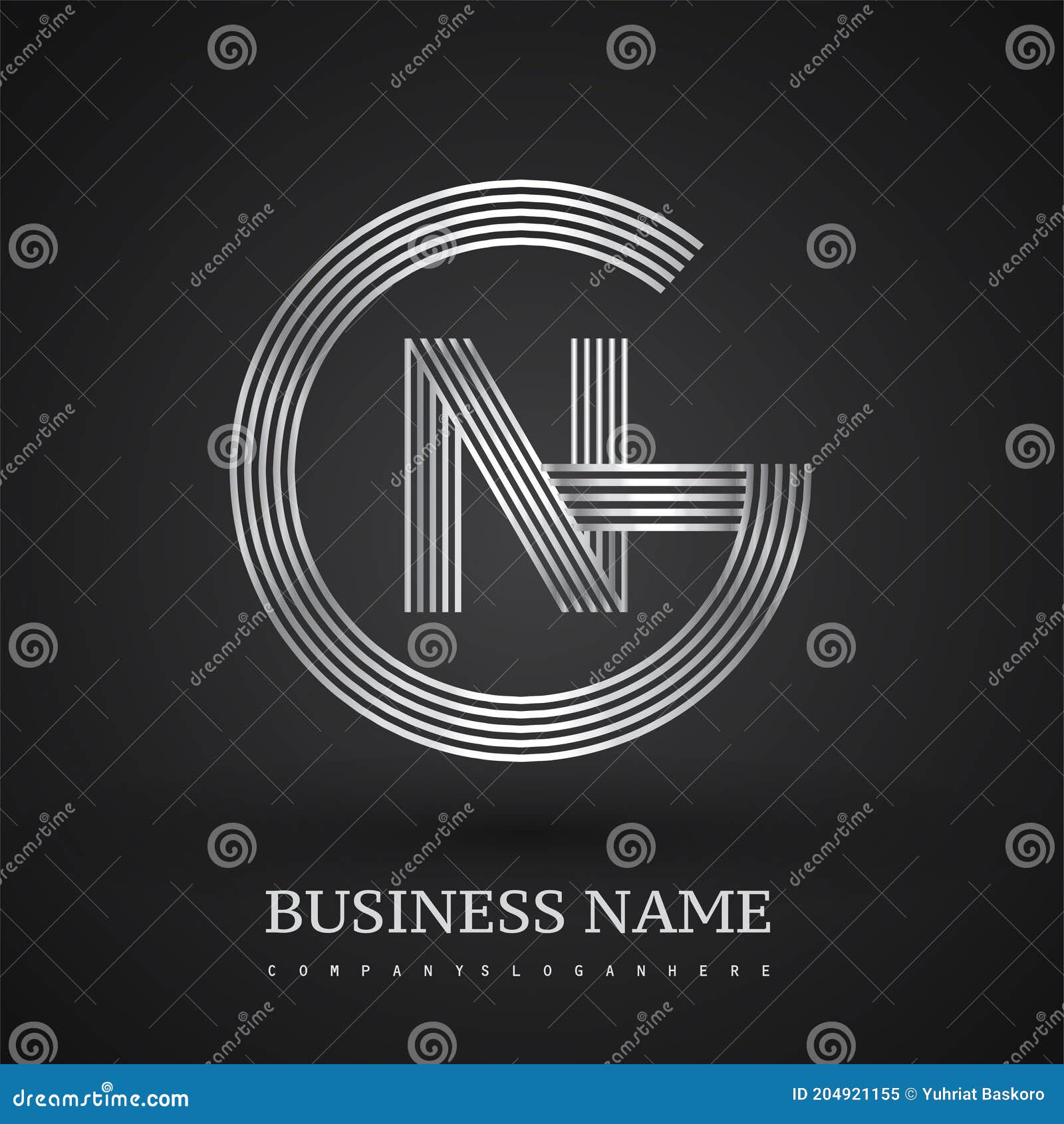Fashion gn logo, modern gn g n logo letter vector for clothing, • wall  stickers flat, agency, dress | myloview.com