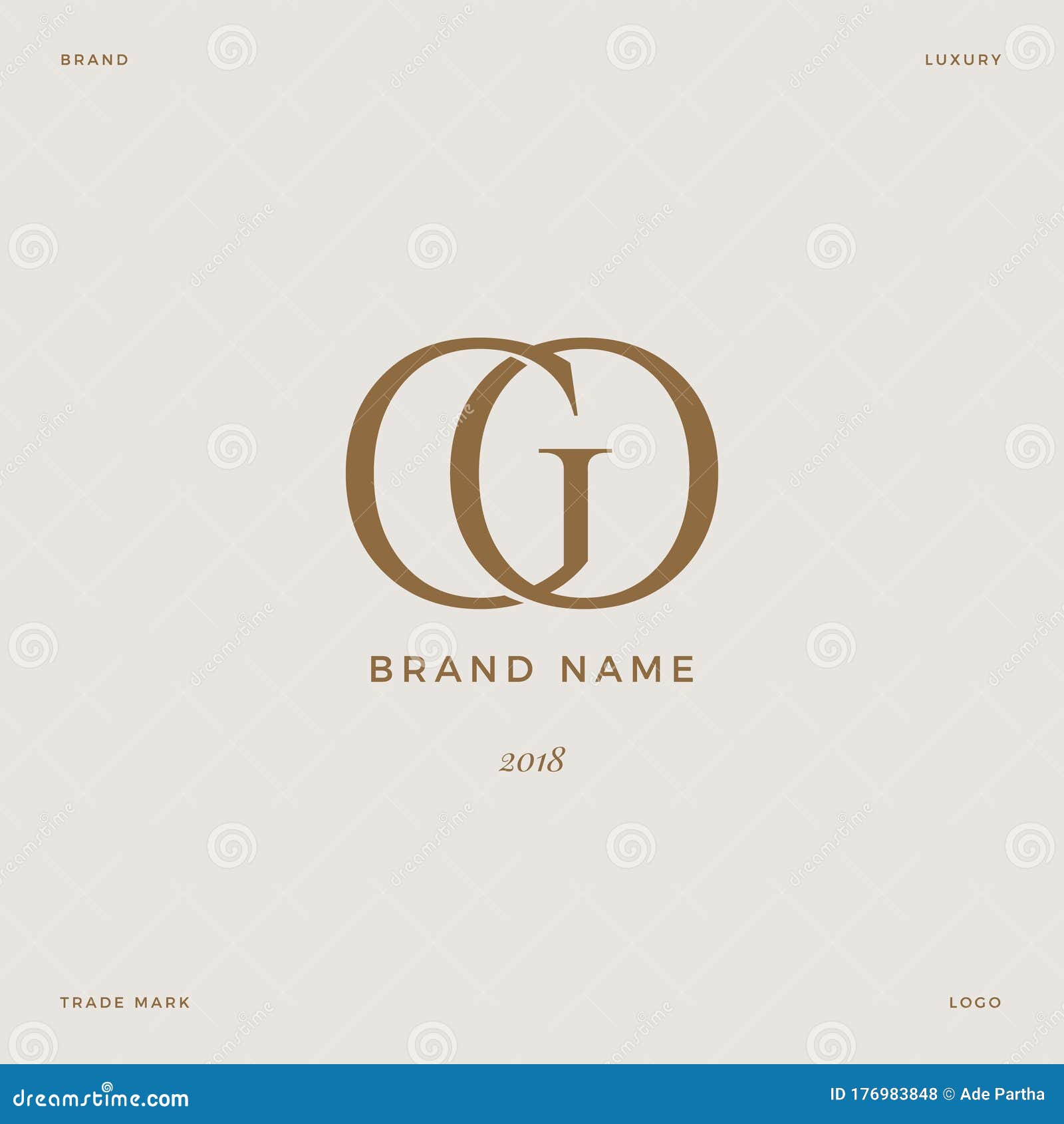 letter go logo luxury gold