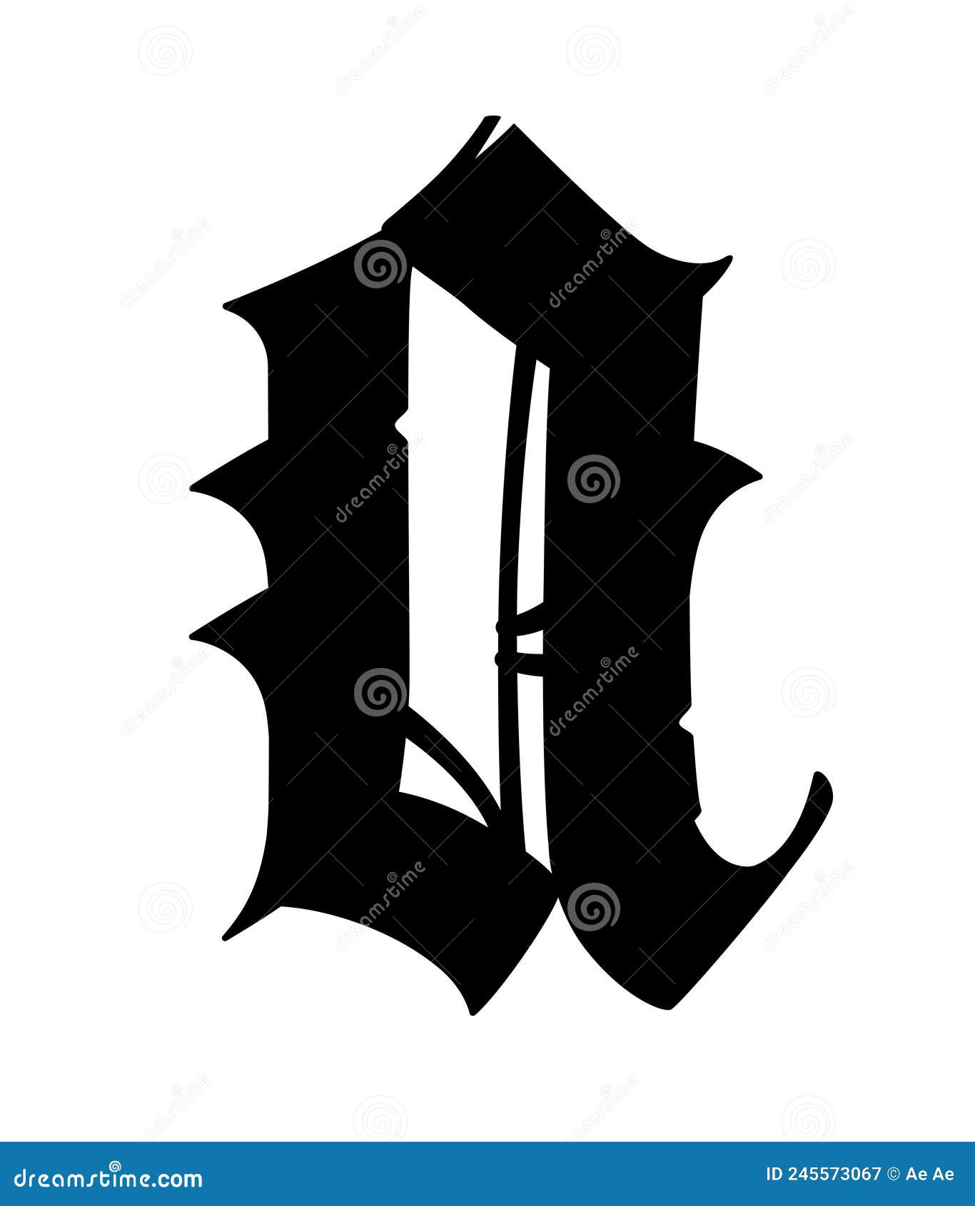 The Letter a in the Gothic Style. Vector. Old Alphabet. the Symbol is ...