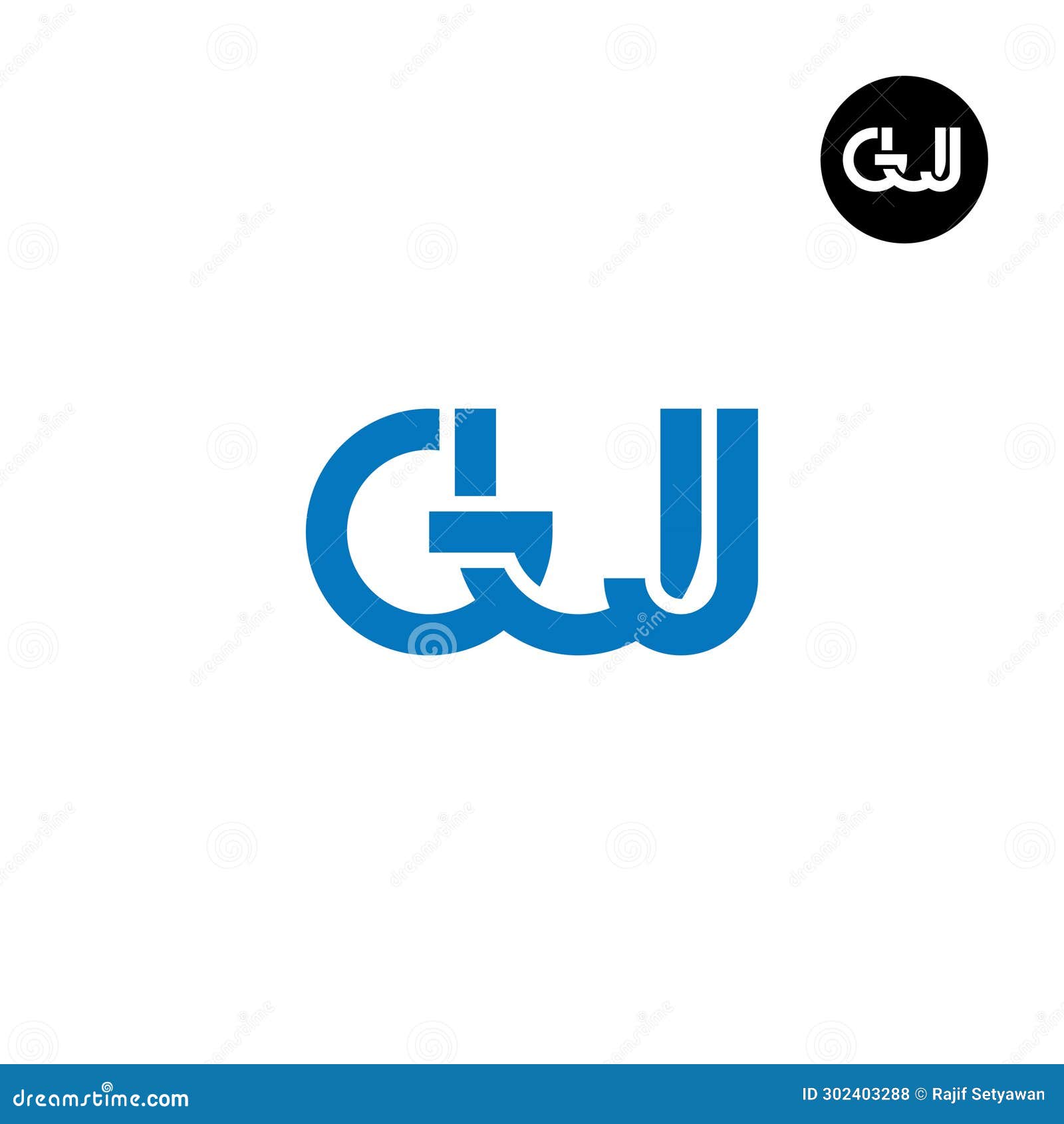 letter guj monogram logo 