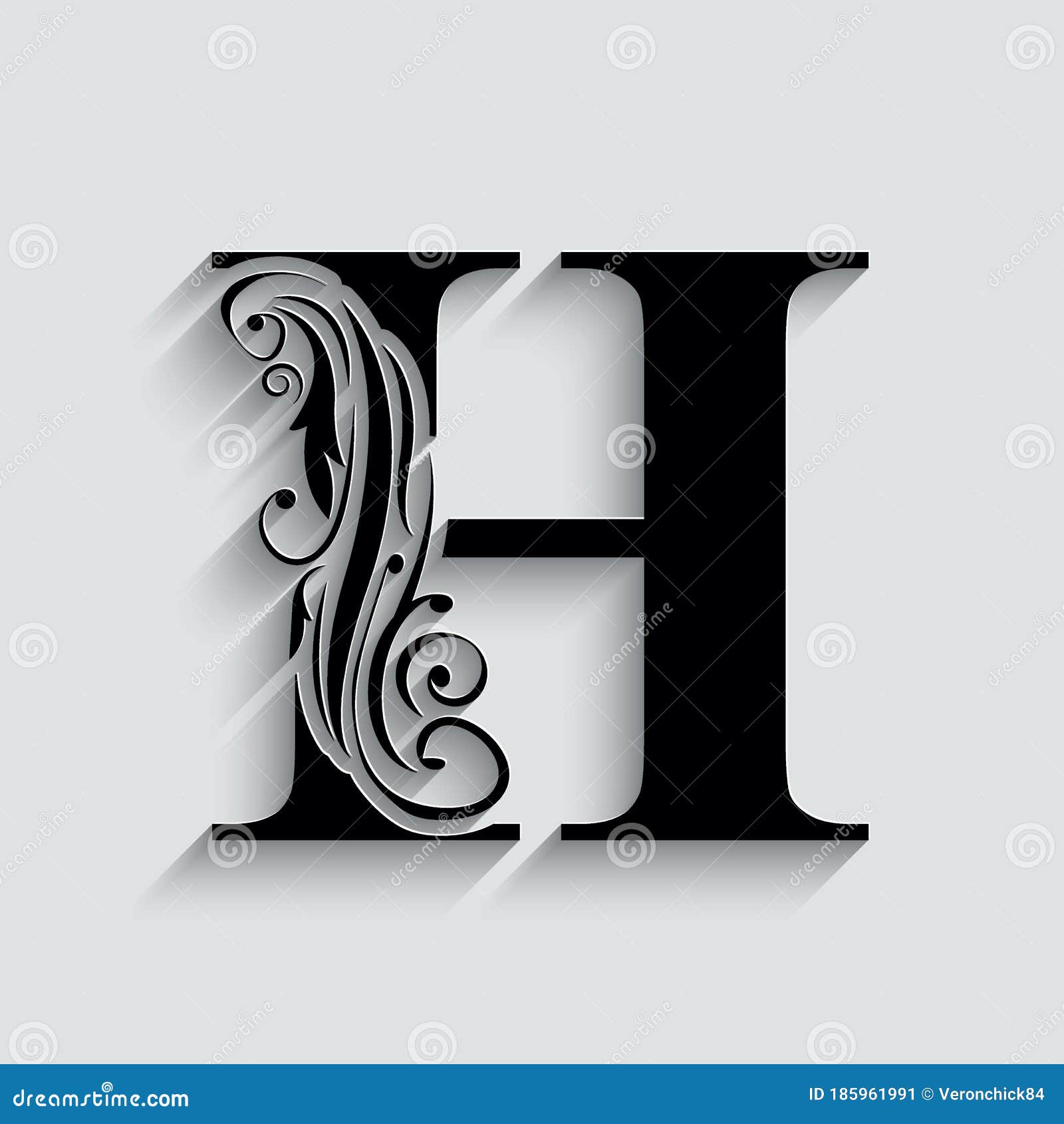 Letter E. Black Flower Alphabet Stock Vector - Illustration of luxury,  card: 185961841