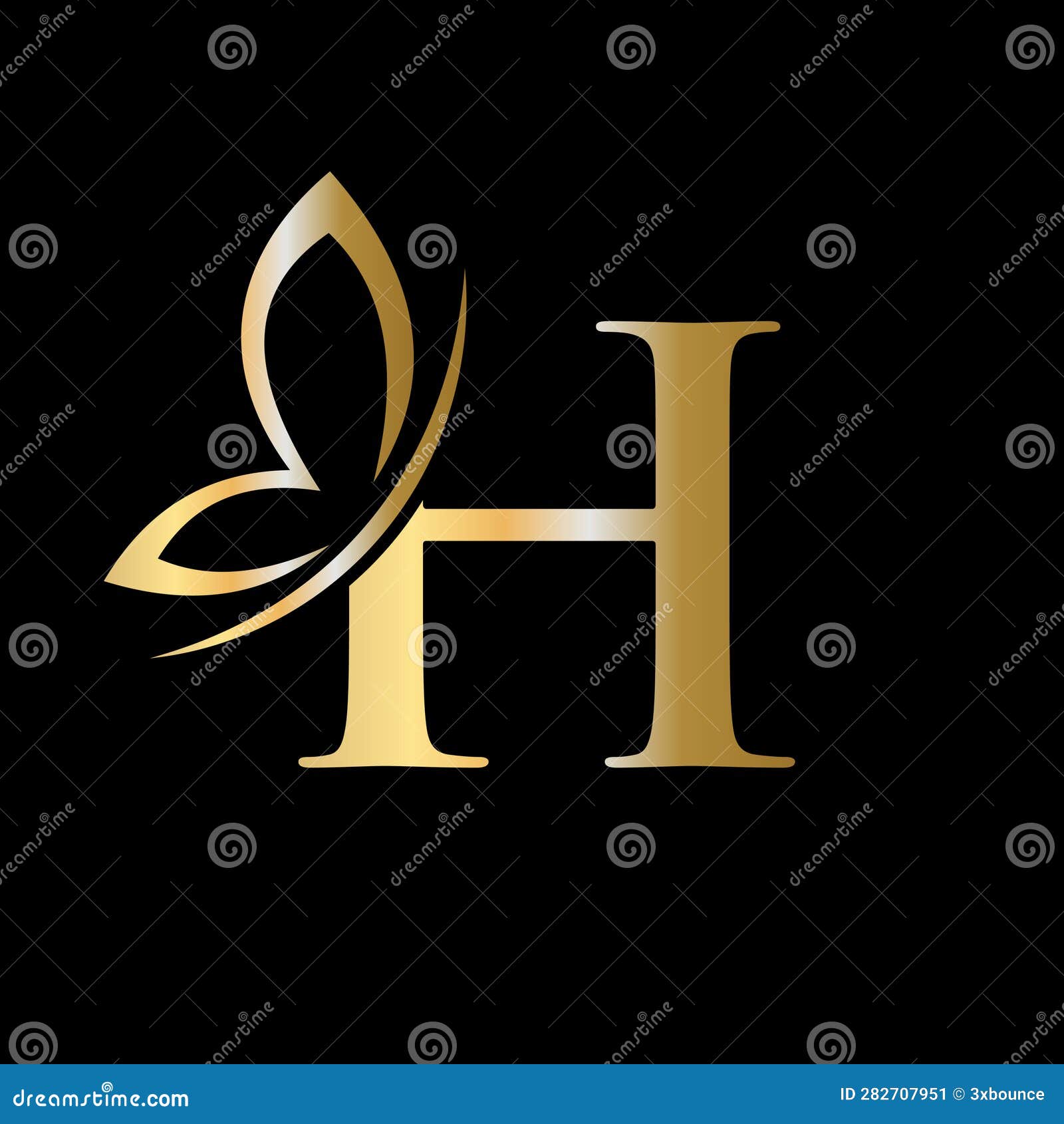 Letter H Butterfly Logo Concept for Luxury, Beauty, Spa and Fashion ...