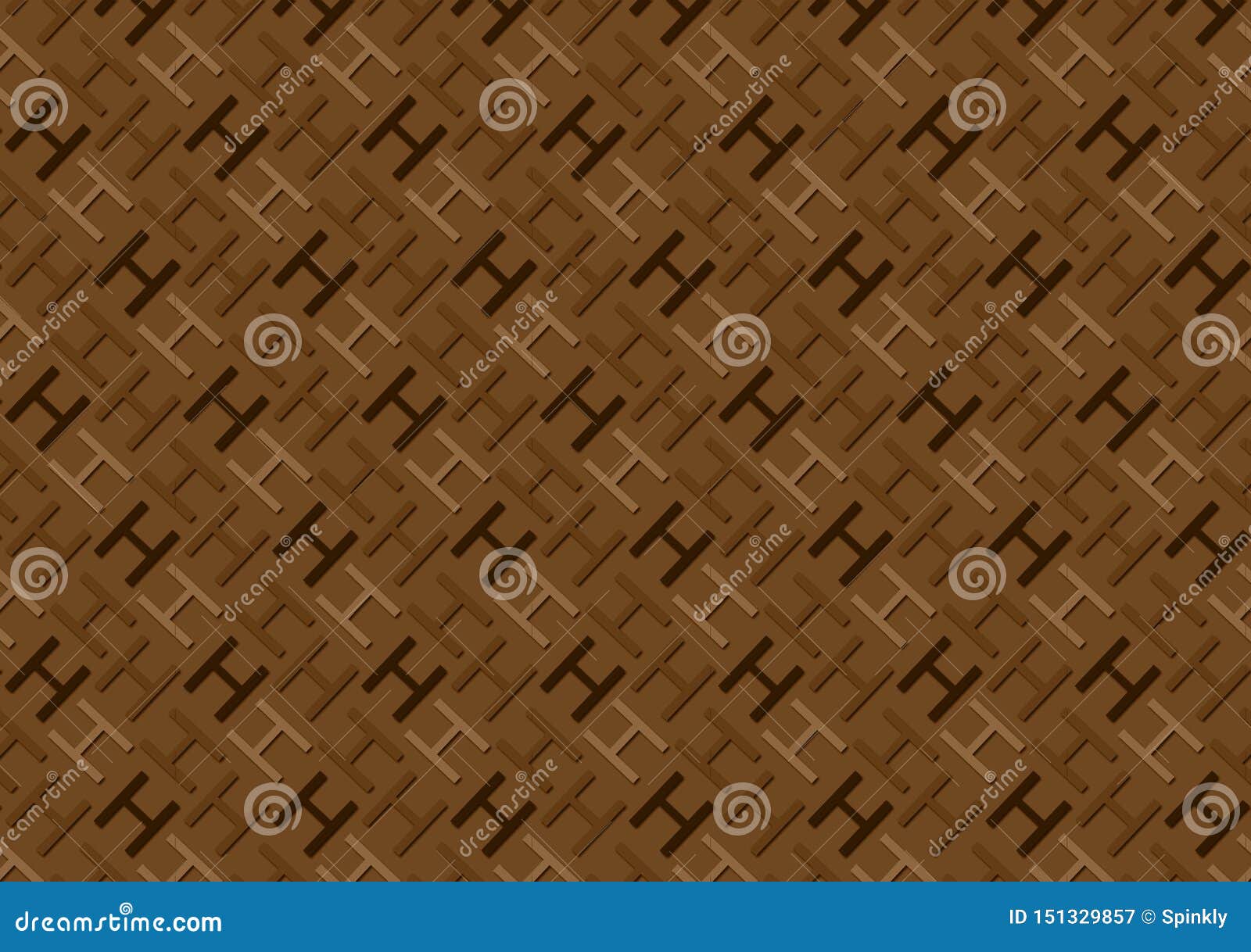 Letter H Pattern in Different Colored Brown Shades for Wallpaper