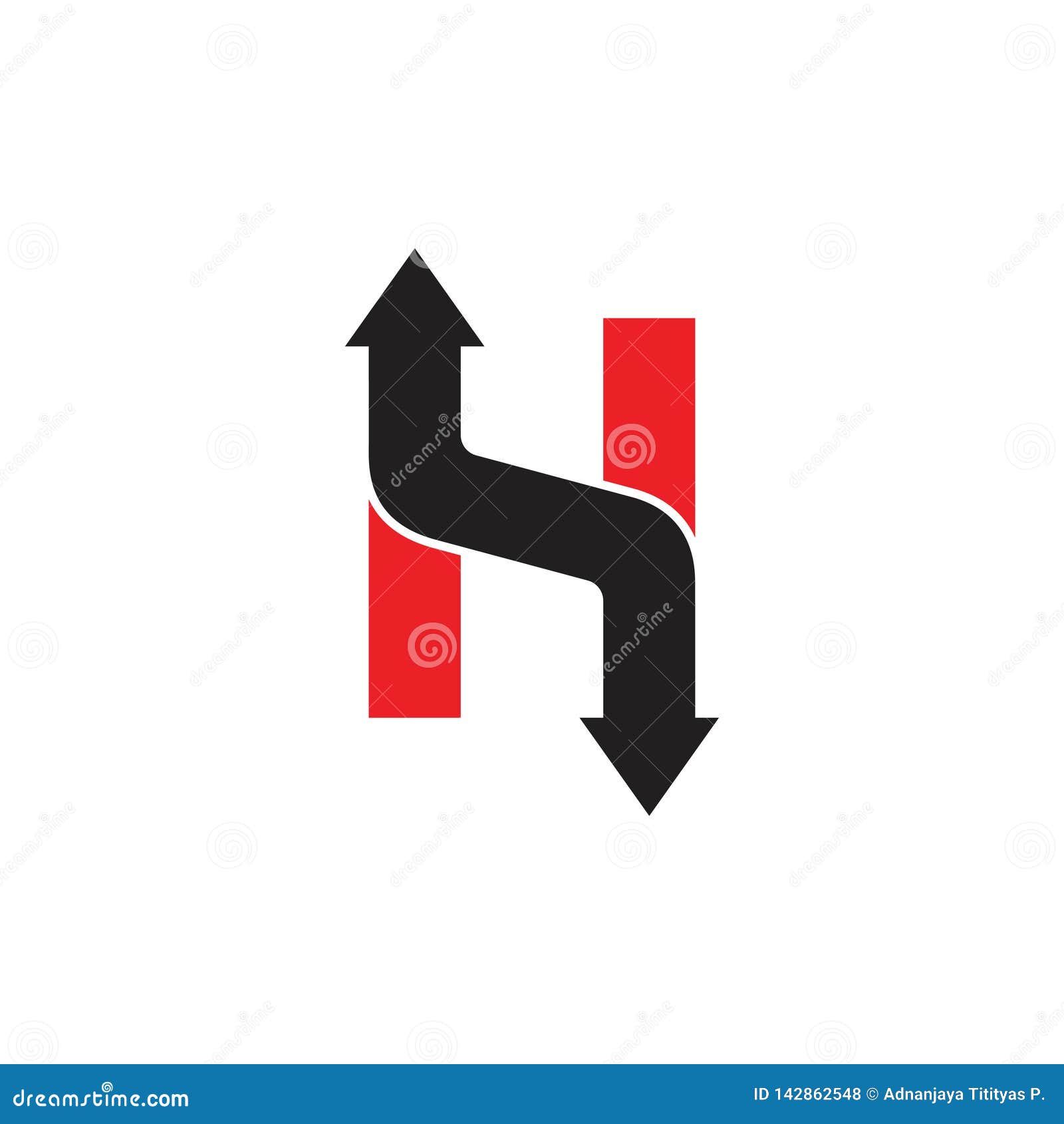 Letter H Street Geometric Road Logo Vector Stock Vector Illustration