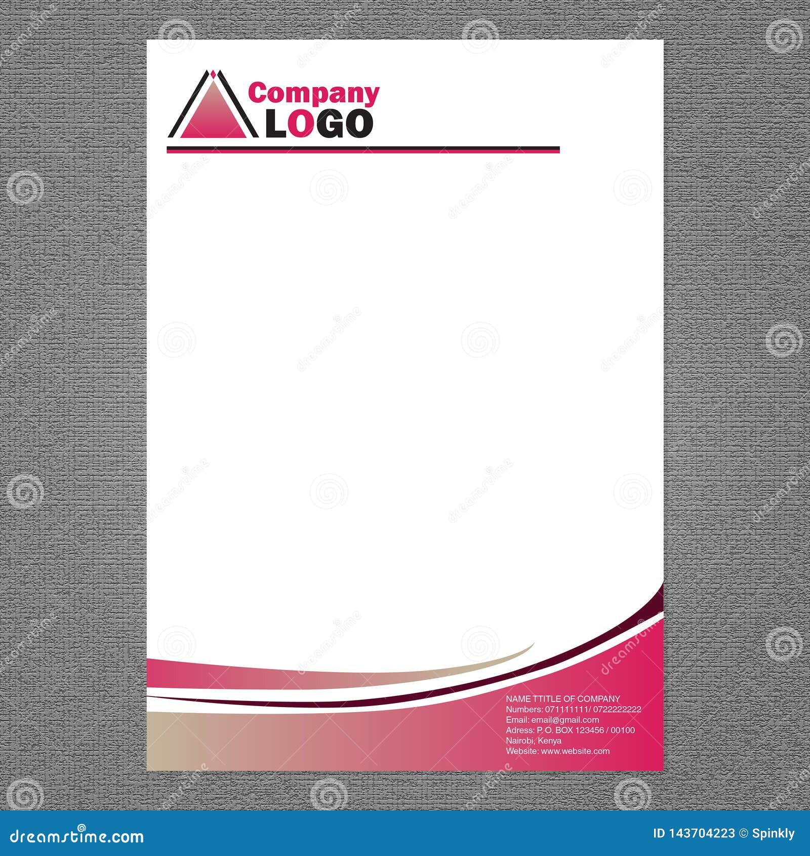 Letter Head Template With Logo For Branding Stock Vector ...