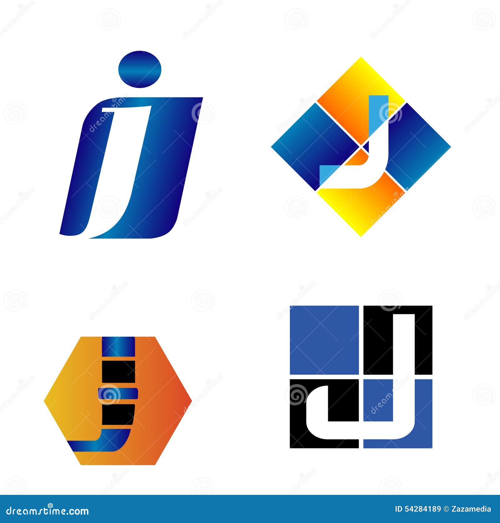 Letter J Company Logo Icon Template Cartoon Vector