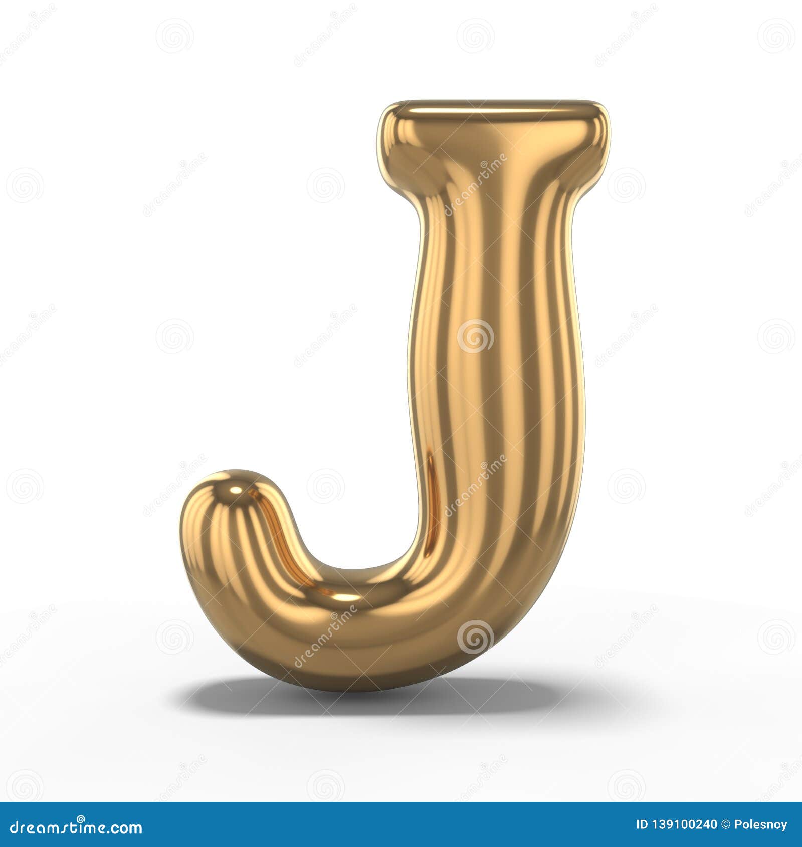 Letter J Made Of Inflatable Balloon Isolated On White Background. 3D ...