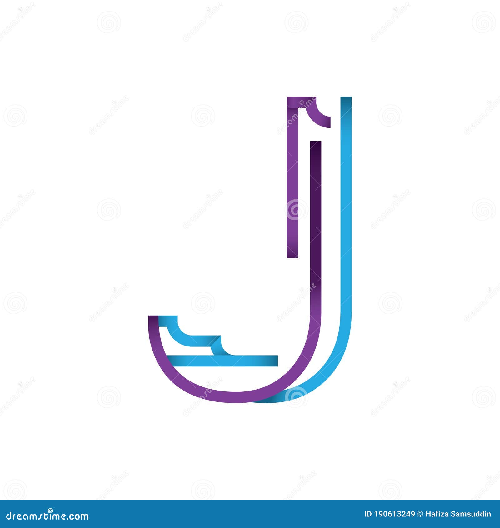 Letter J. Vector Illustration Decorative Design Stock Vector