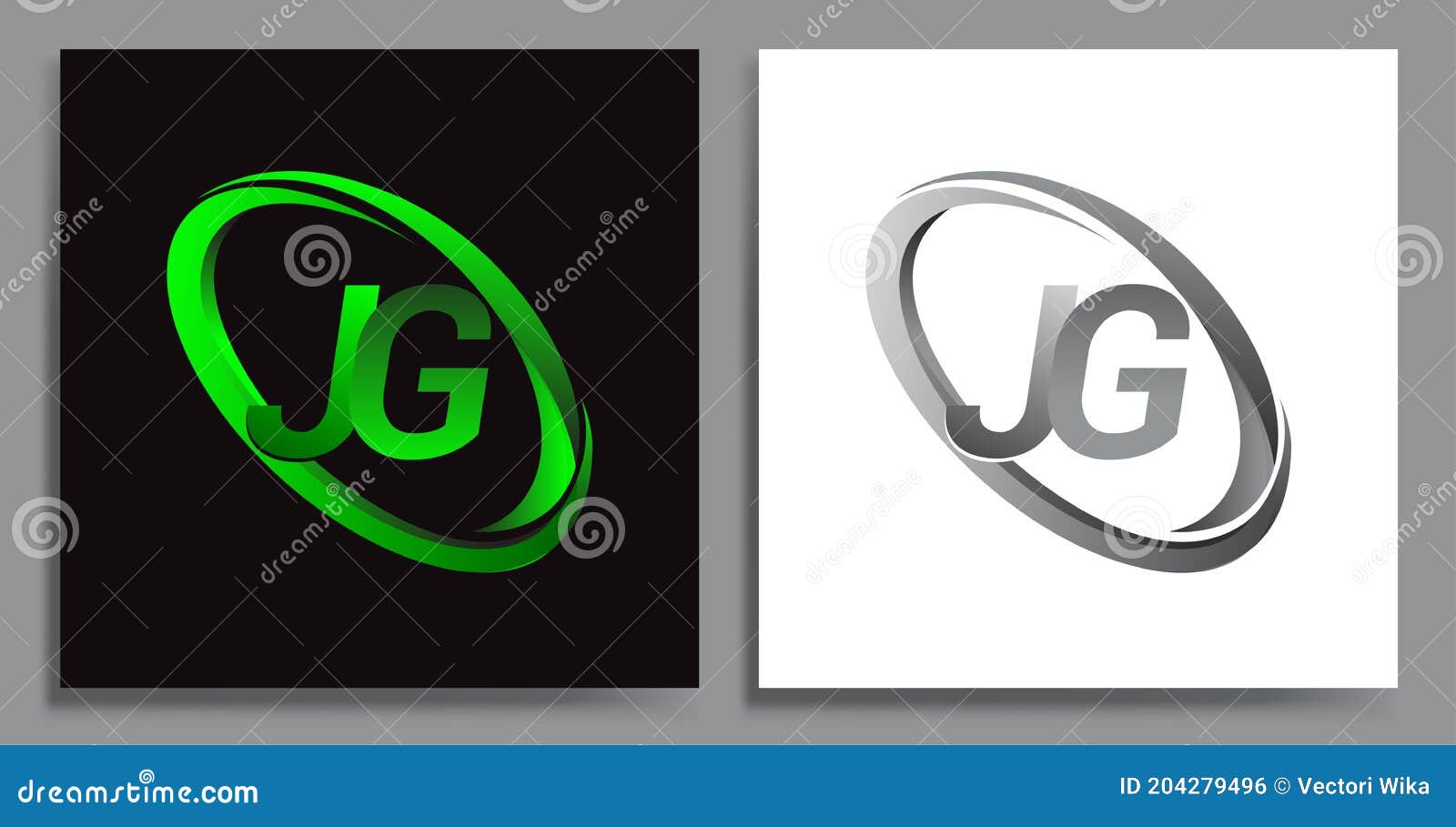 Letter Jg Logotype Design For Company Name Colored Green Swoosh And Grey Vector Set Logo Design For Business And Company Identity Stock Vector Illustration Of Capital Estate