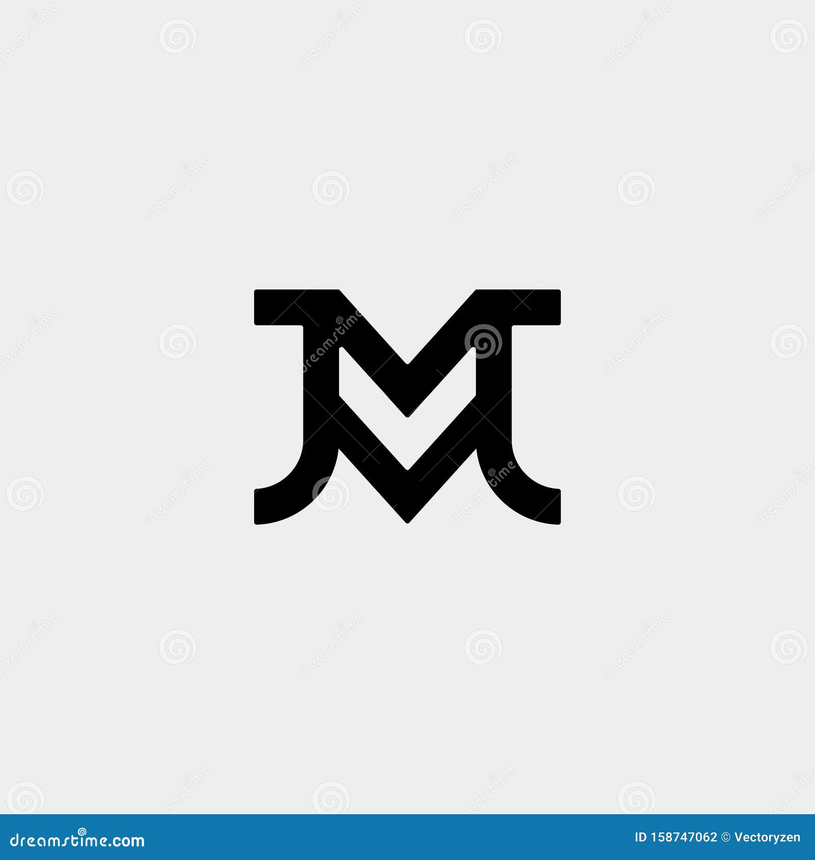 Letter JM MJ M J Monogram Logo Design Minimal Icon Vector Illustration ...