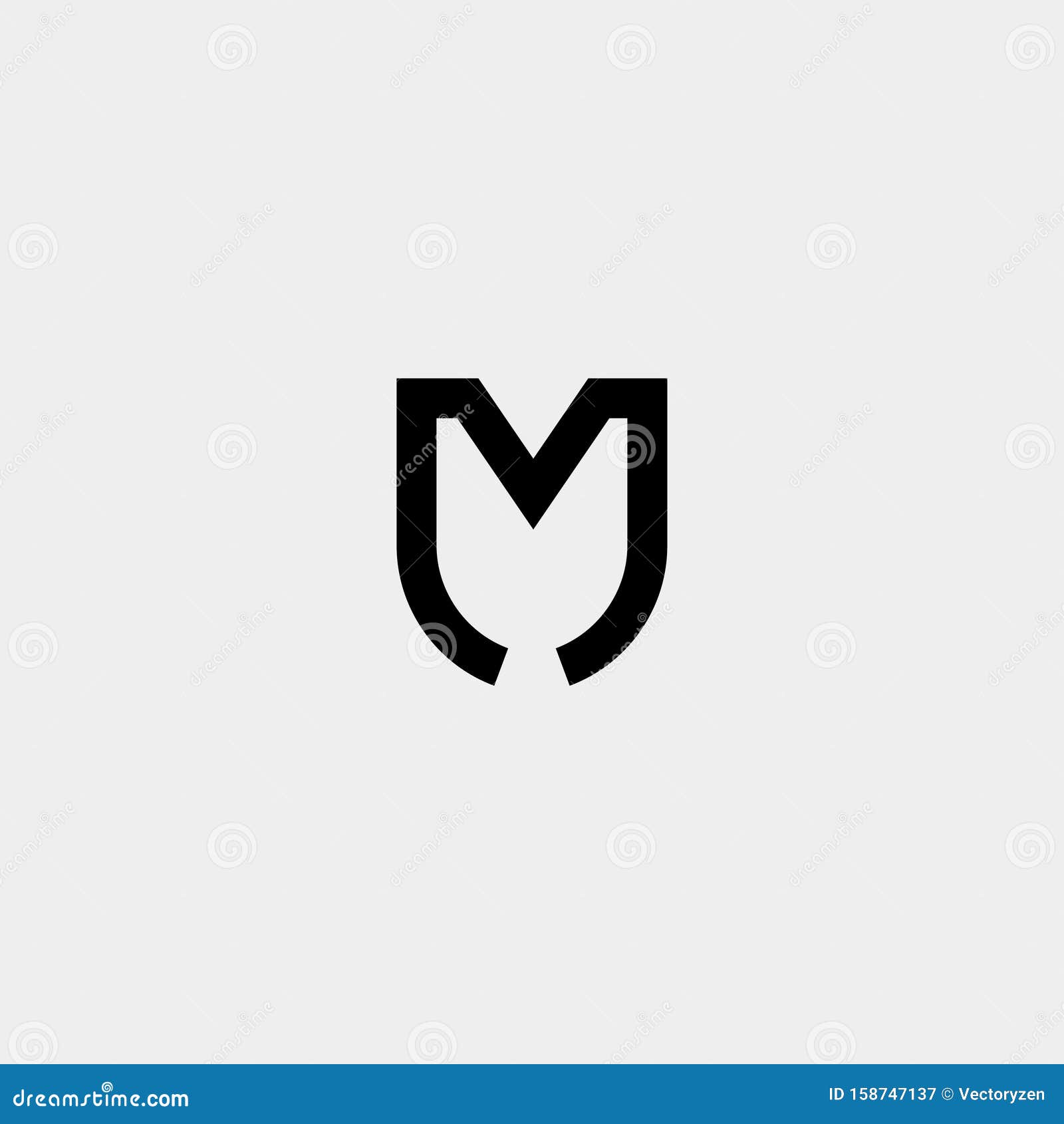 Letter M MM Monogram Logo Design Minimal Stock Vector by