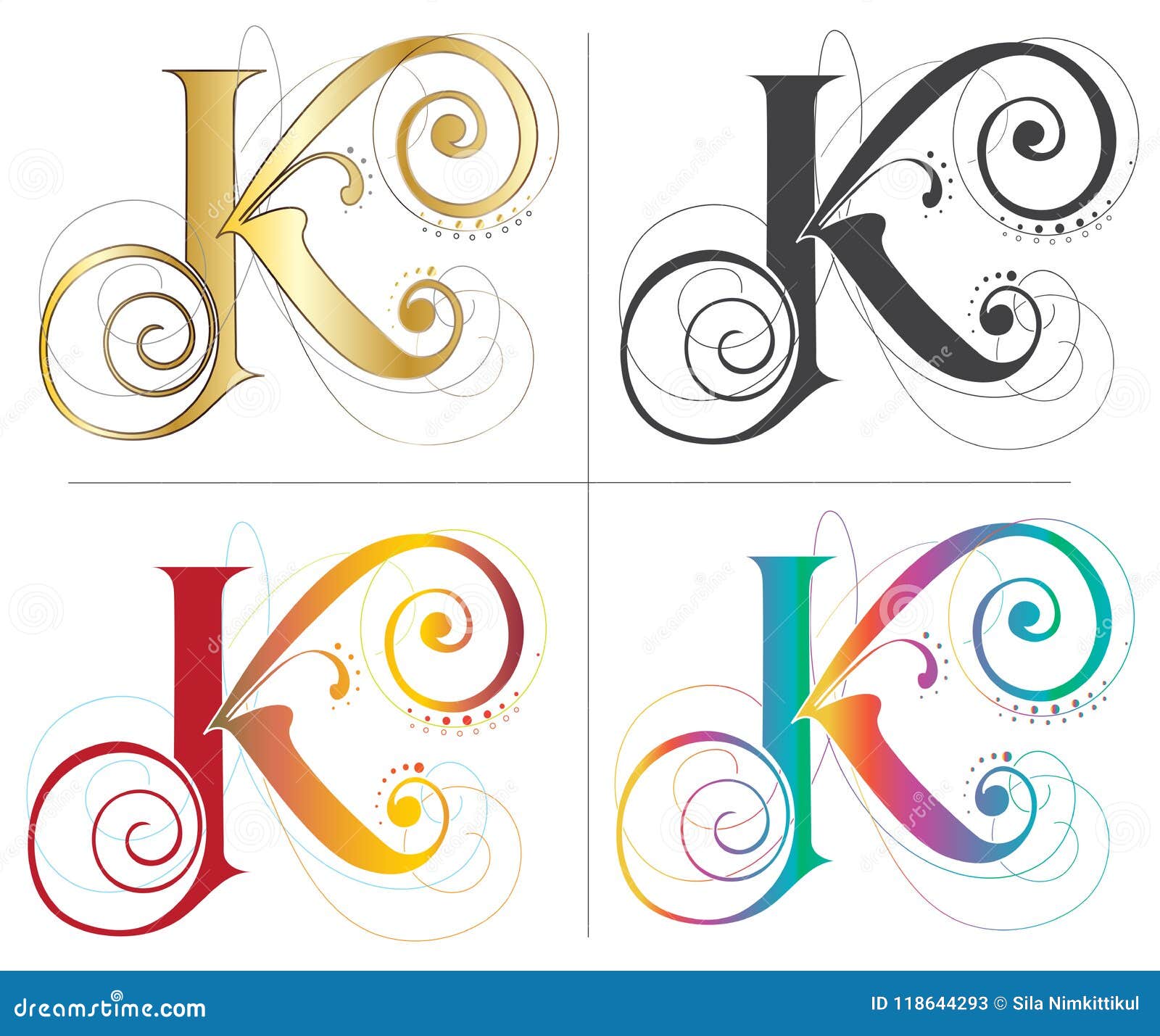 Letter K Alphabet Font Design Stock Vector - Illustration of name ...
