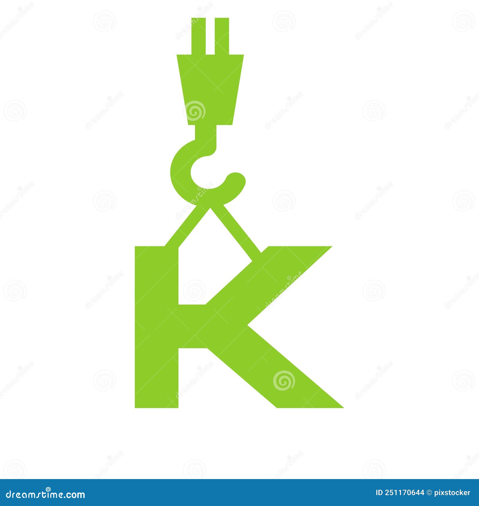 Letter K Construction Logo Template. Construction Logo Crane Concept