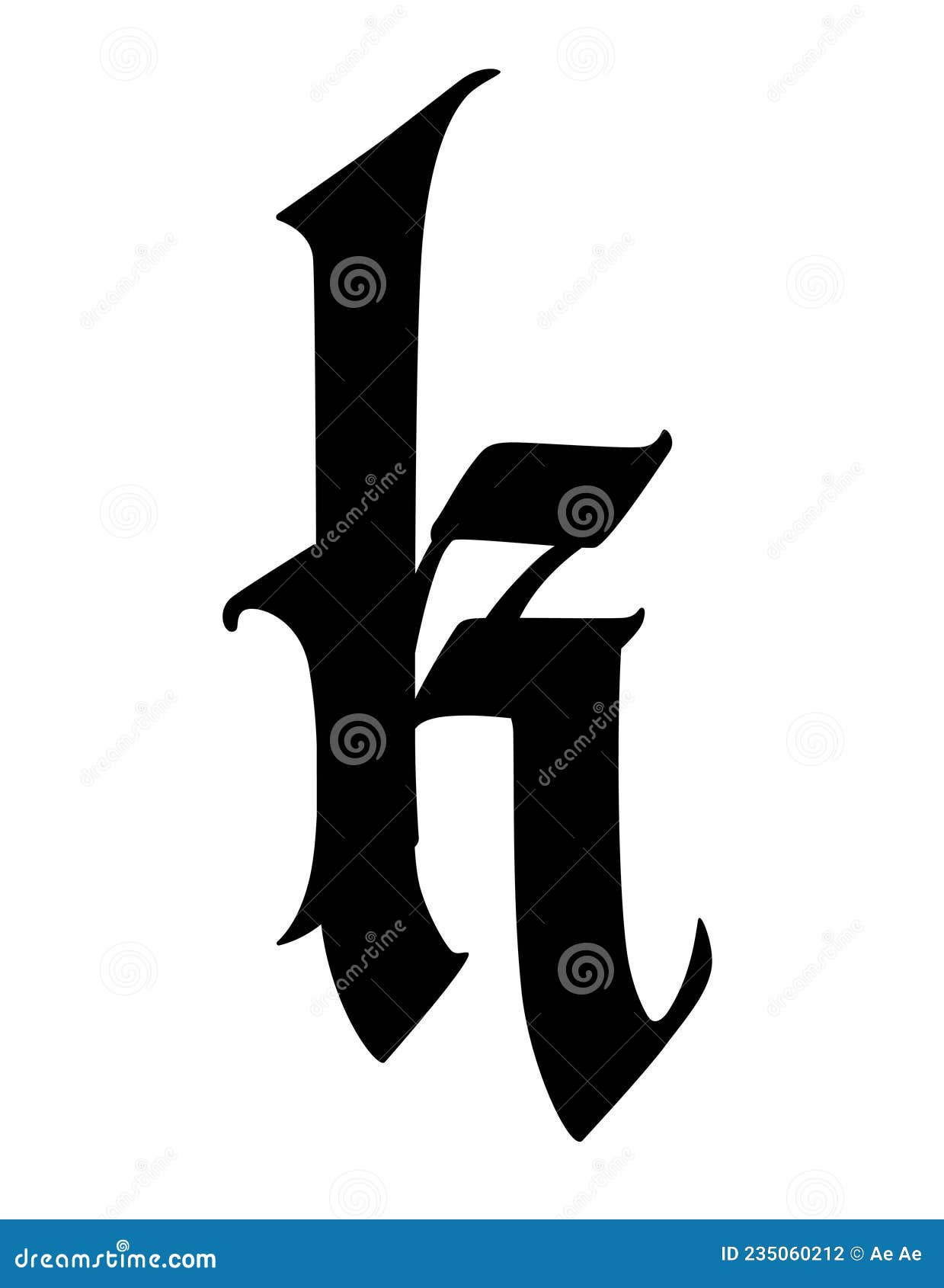 Letter K in the Gothic Style. Vector. Alphabet. the Symbol is Isolated ...