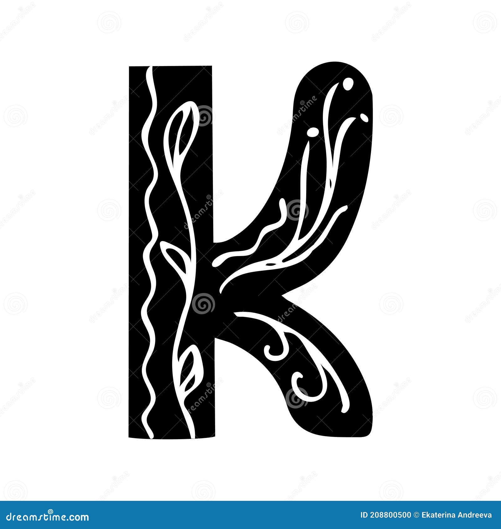 Letter K stock vector. Illustration of type, poster - 208800500