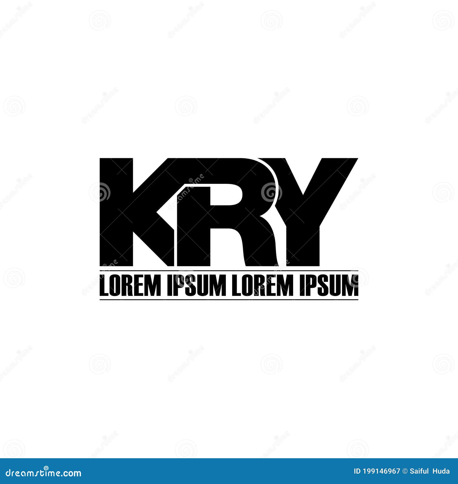 Letter KRY Simple Monogram Logo Icon Design. Stock Vector ...