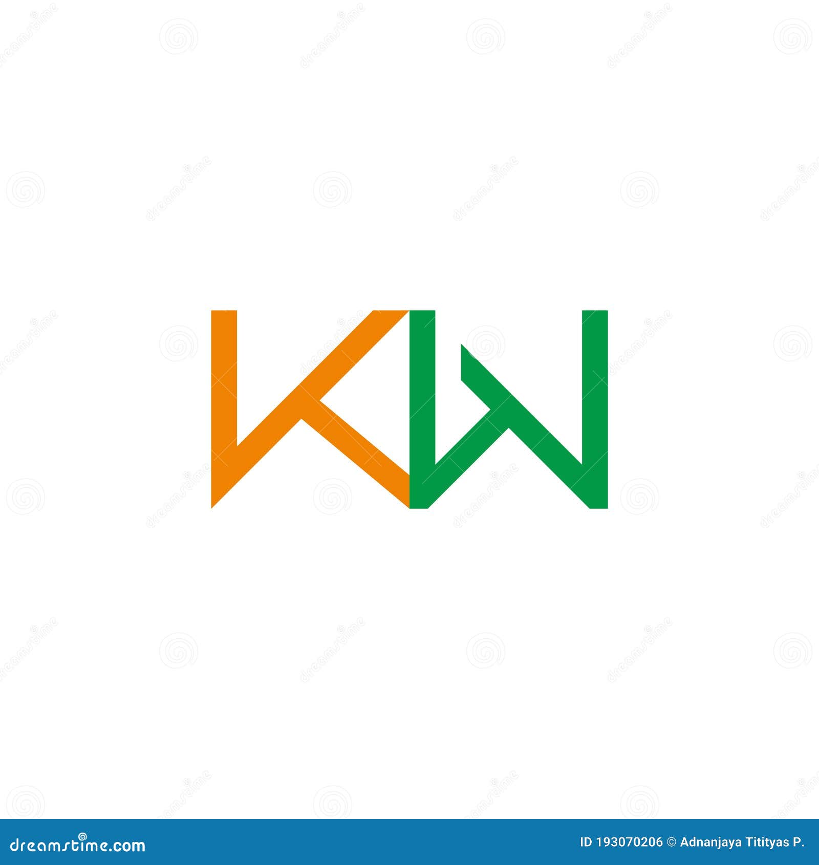 letter kw simple geometric colorful  logo 