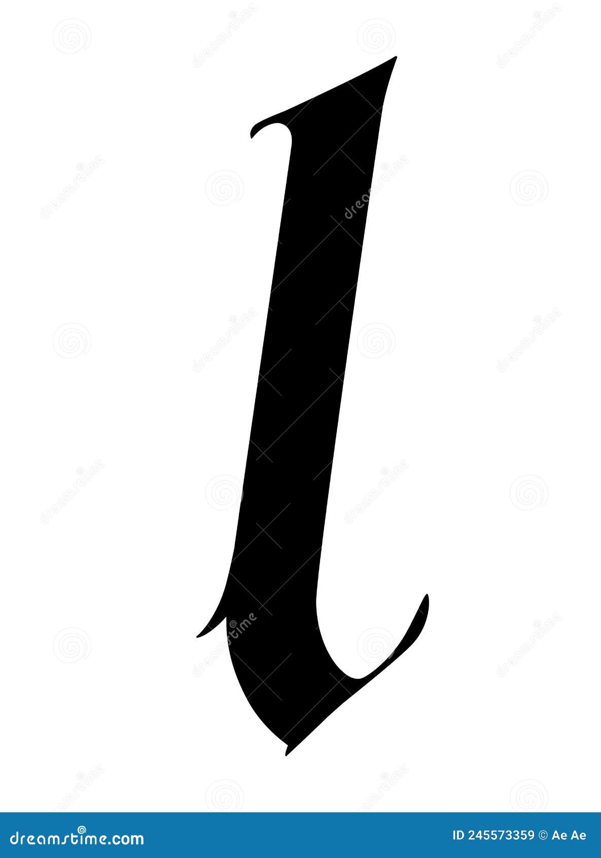 The Letter L in the Gothic Style. Vector. Old Alphabet. the Symbol is ...