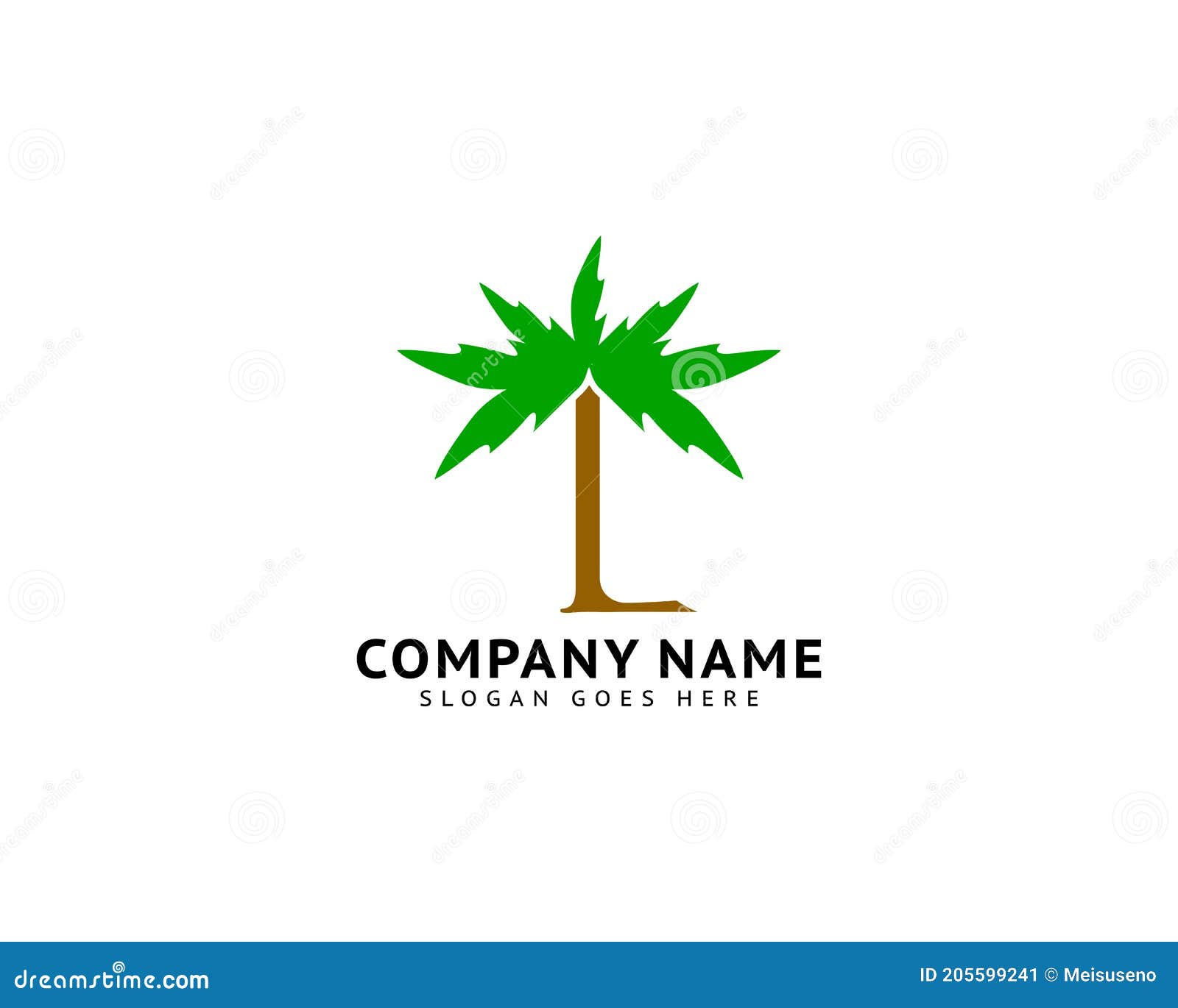 Letter L Logo and Coconut Tree Icon Design Vector Illustration Stock ...