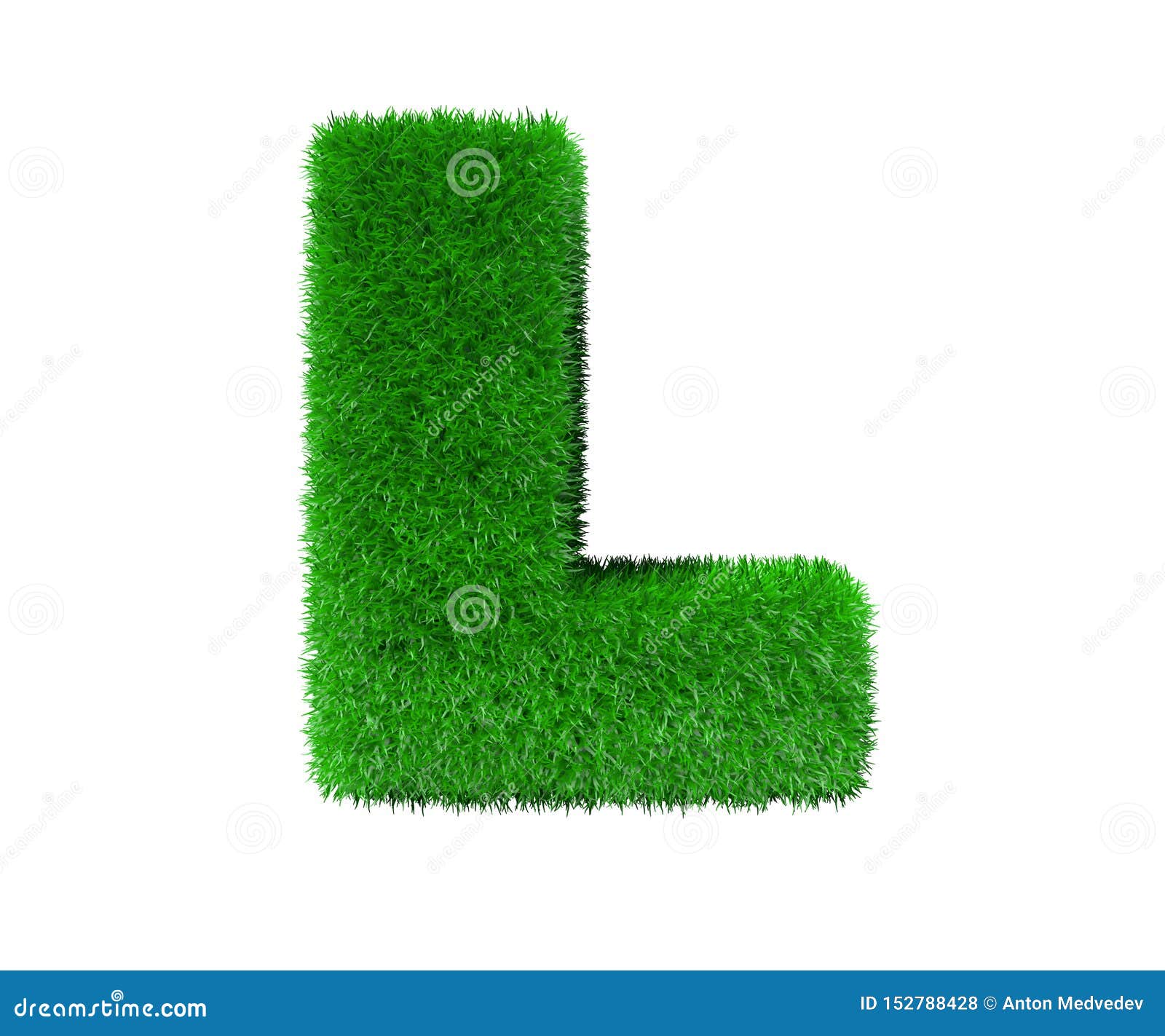 Letter L Made of Green Foliage Isolated on White, Nature Concept - 3D ...