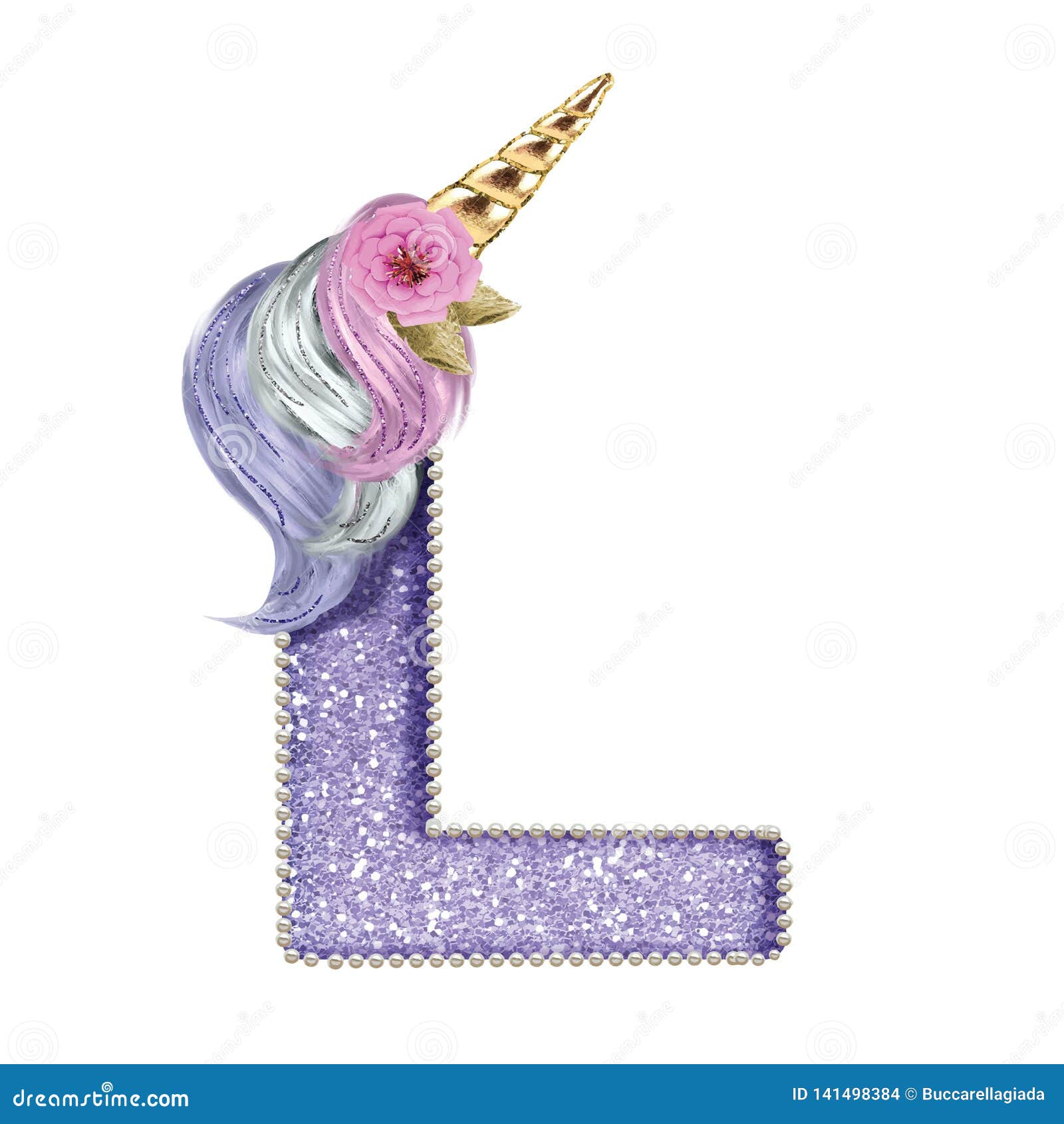 Letter L Initial Monogram L Unicorn 3d Alphabet Stock Illustration Illustration Of Fabric Initial