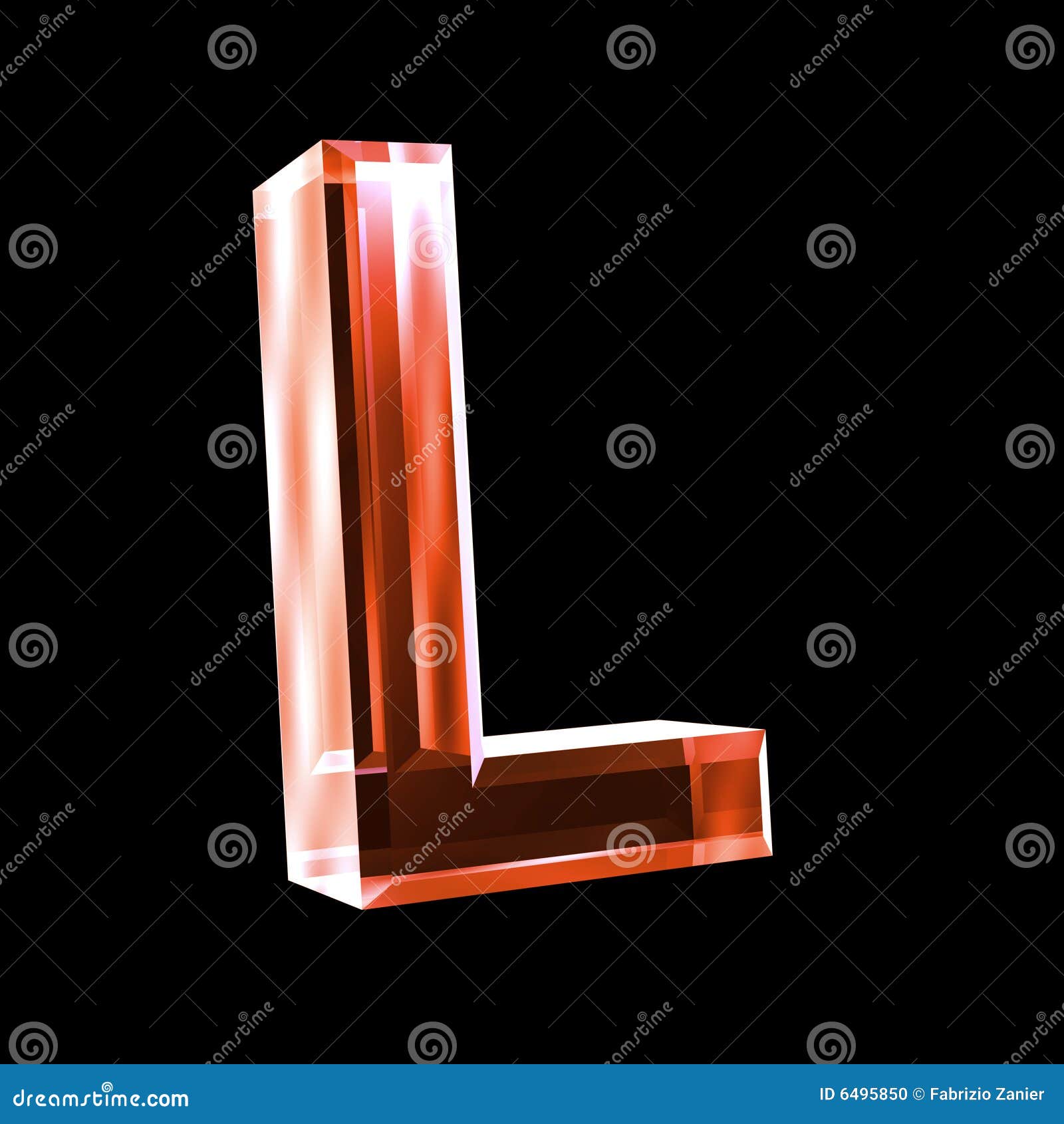 Letter L In Red Glass 3D Stock Photo - Image: 6495850