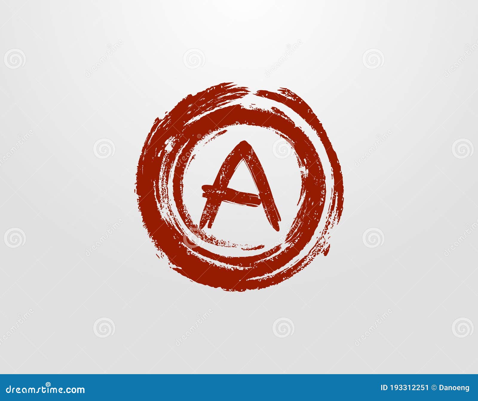 A Letter Logo with Circle Grunge Splatter Element. Retro Logo Design