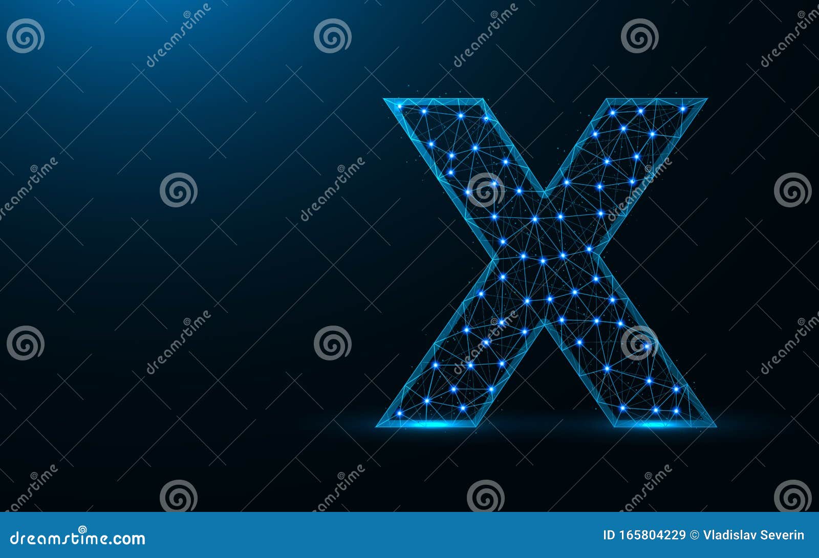 Letter X Low Poly Design, Alphabet Abstract Geometric Image 库存例证  插画