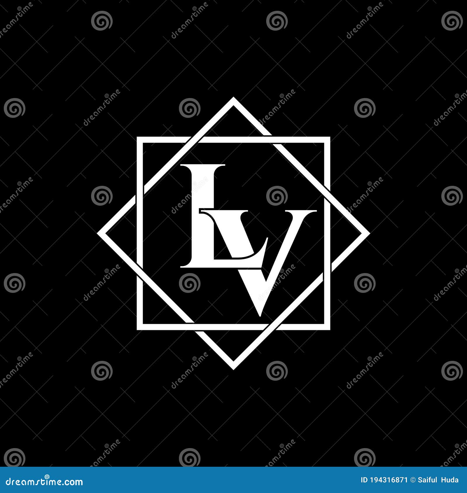 Premium Vector  Letter v or lv monogram logo with business card design
