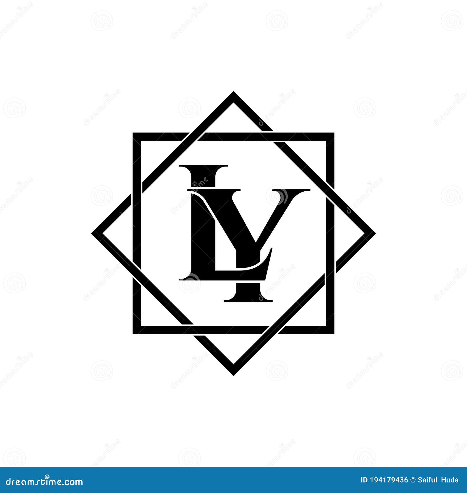 Letter LY Simple Monogram Logo Icon Design. Stock Vector