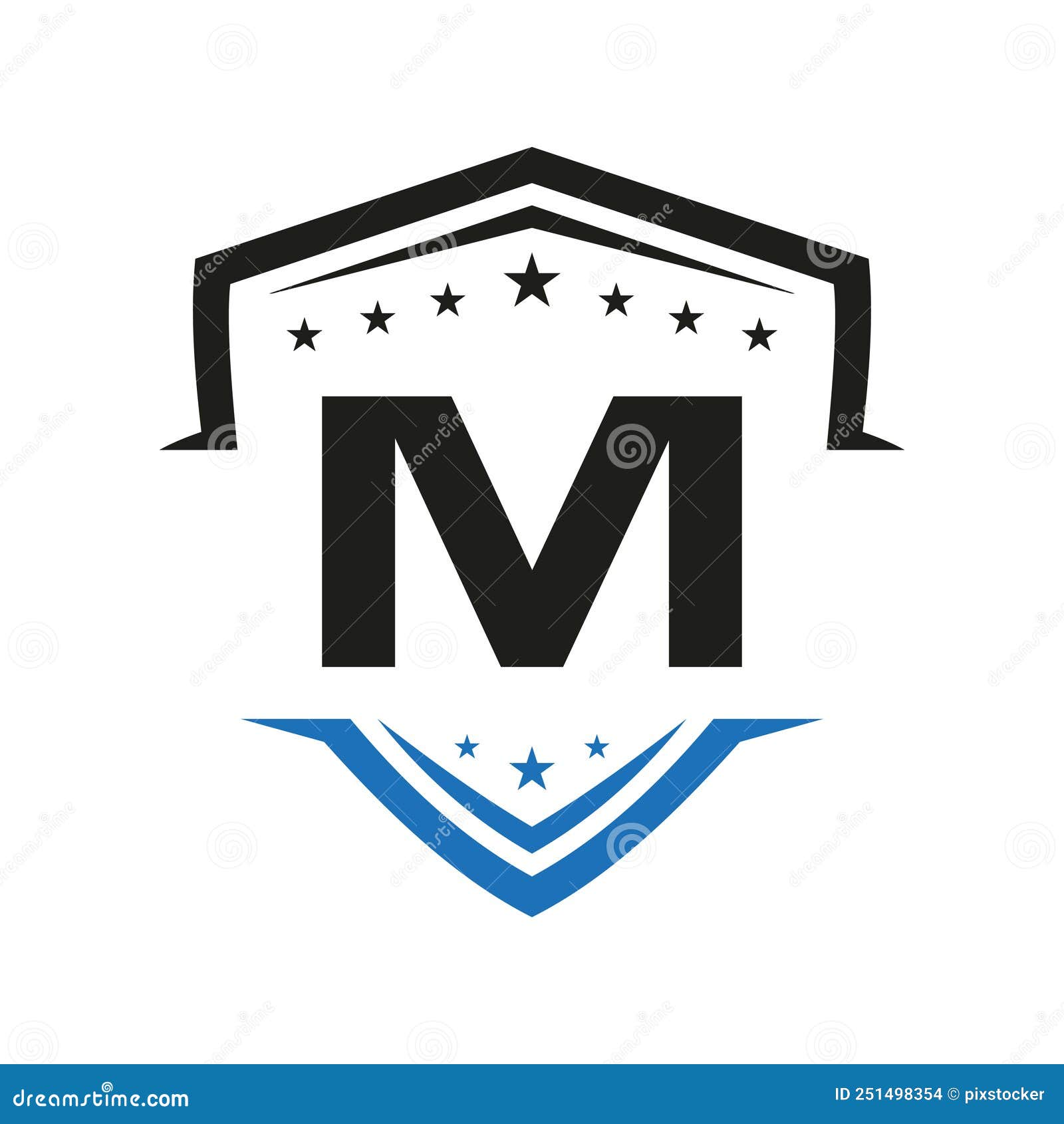 Letter M Automotive Shield Logo Vector Template. Transportation Logo